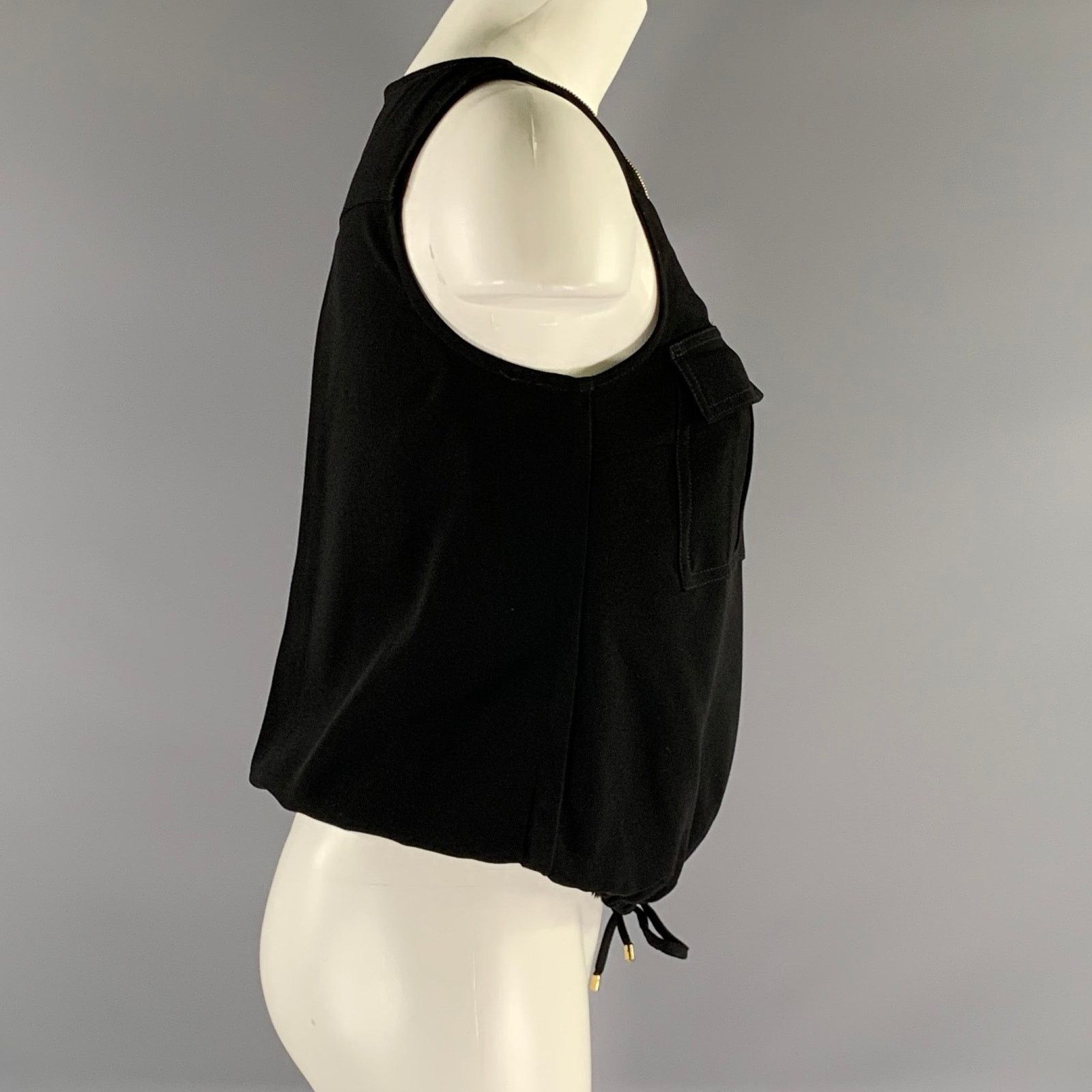 Trina Turk TRINA TURK XS Black Gold Polyester Sleeveless Casual Top Size XS / US 0-2 / IT 36-38 - 3 Thumbnail