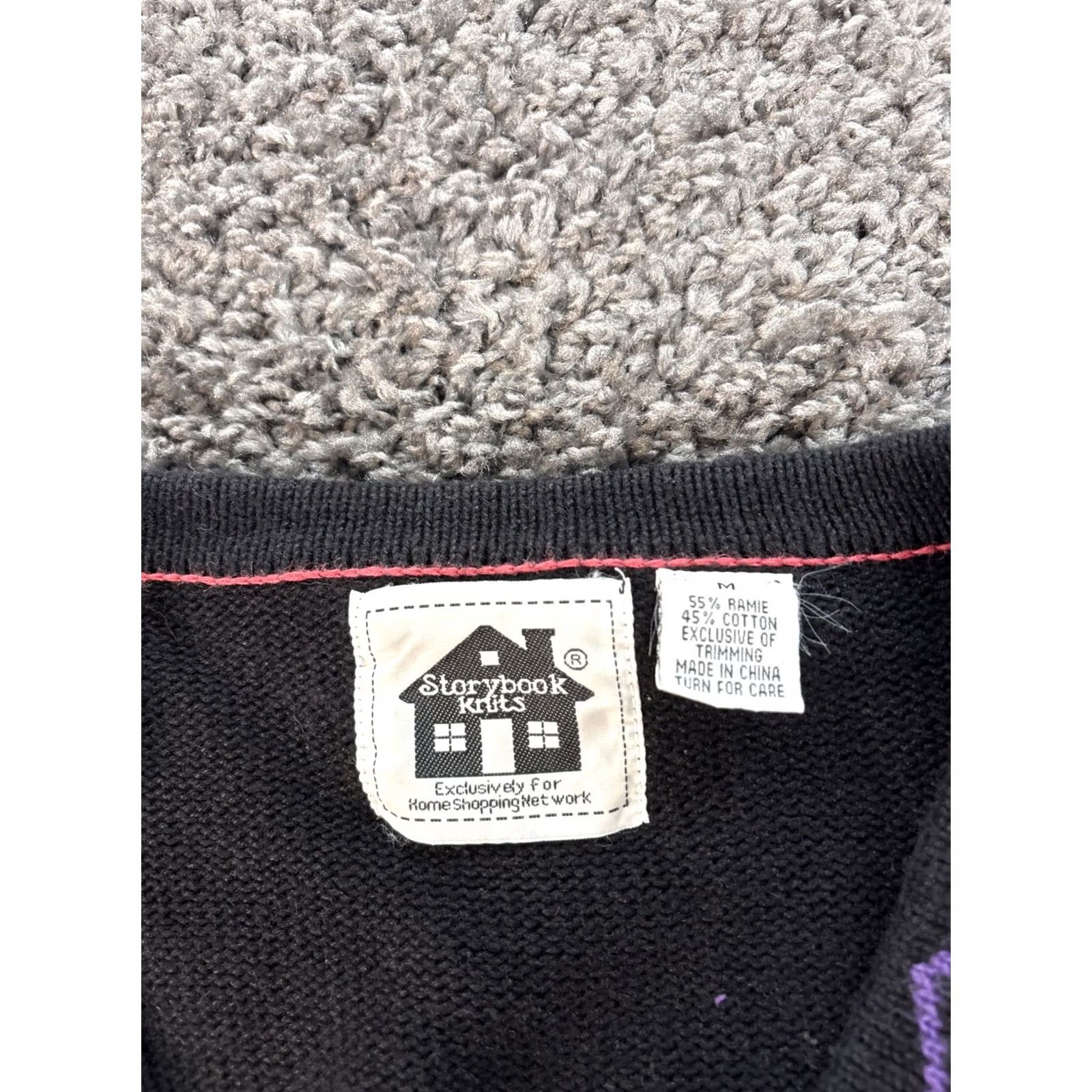 Vintage VINTAGE Story Books Knits Cardigan Sweater Womens Black Floral Embriodered 90s Size M / US 6-8 / IT 42-44 - 4 Thumbnail