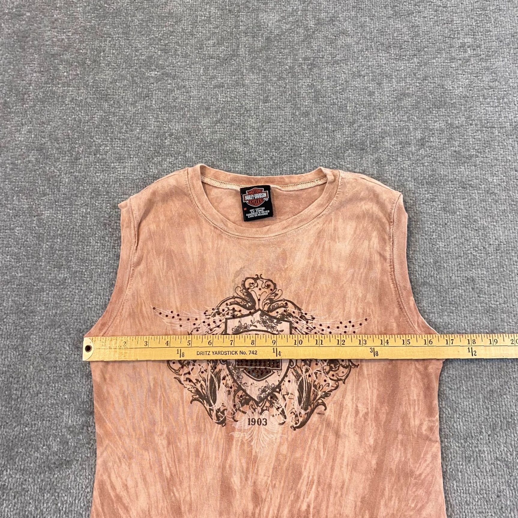 Harley Davidson Harley-Davidson Shirt Womens Medium Orange Rhinestone Tank Top Y2K California Biker Motorcycle Classic Girlie Womens Size M / US 6-8 / IT 42-44 - 7 Thumbnail