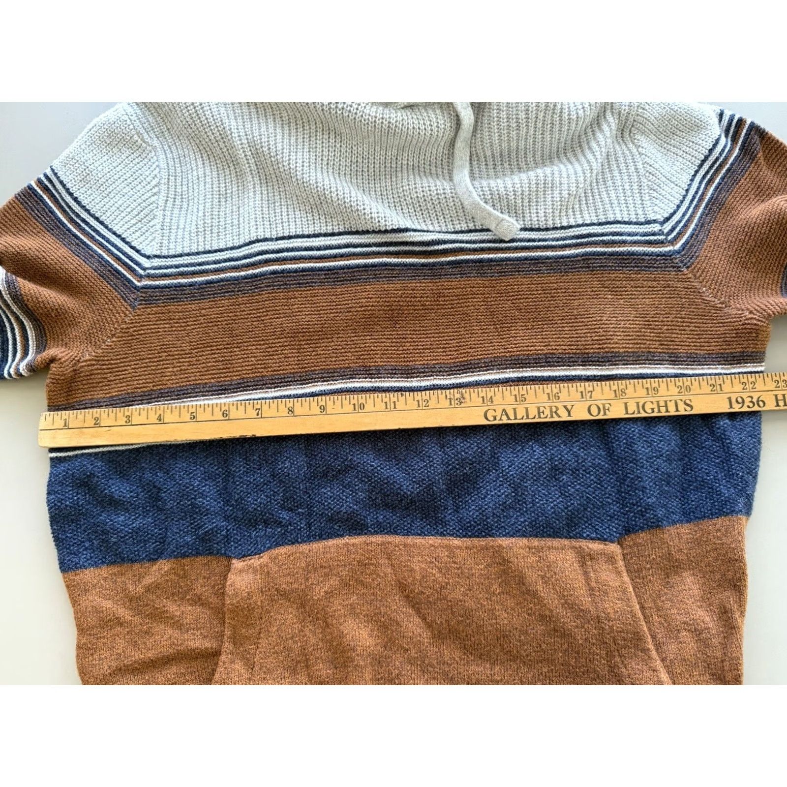 American Eagle Outfitters American Eagle Sweater Large Mens Hooded Tan Gray Preppy Academia Varsity Classy Size L / US 10 / IT 46 - 6 Thumbnail