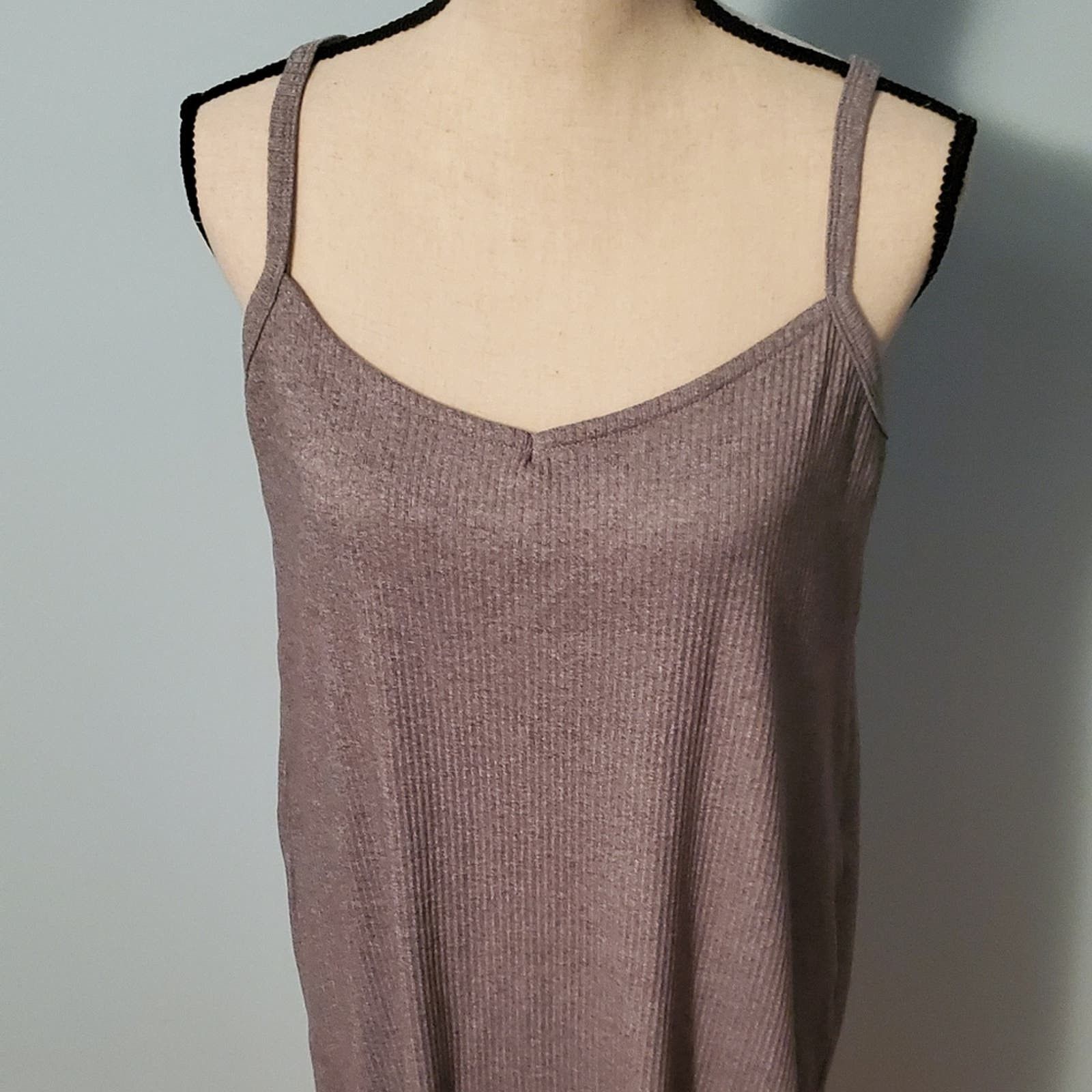 Global Work Global Work Comfy Gray Casual Rib Knit Dress Size L / US 10 / IT 46 - 2 Thumbnail