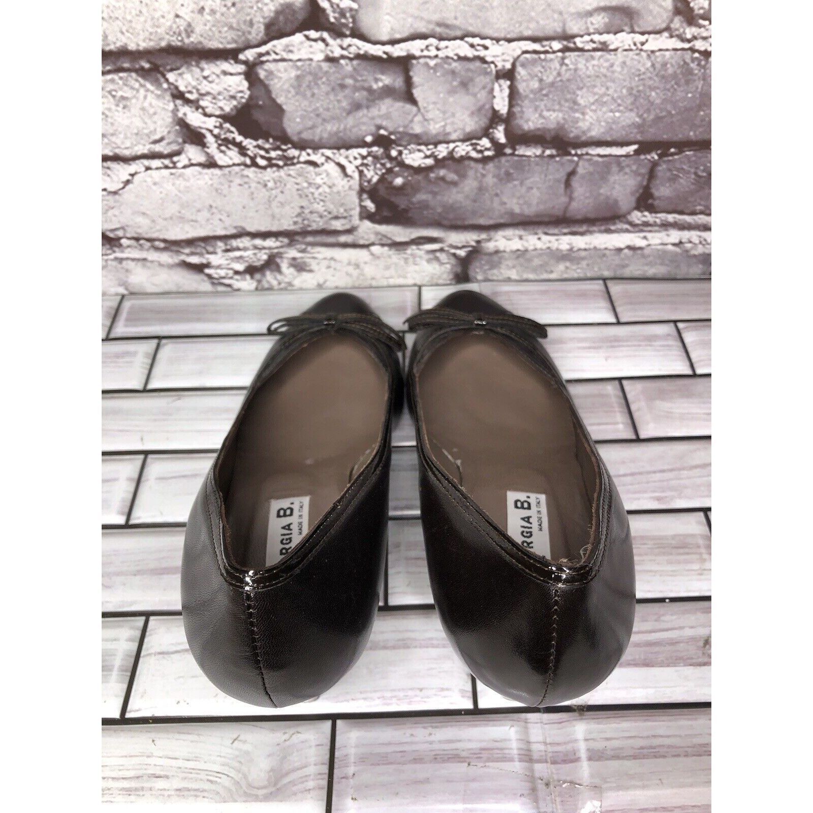 Other GIORGIA B. Brown Leather Patent Bow Pumps Dress Heels Women’ Size US 7.5 / IT 37.5 - 5 Thumbnail