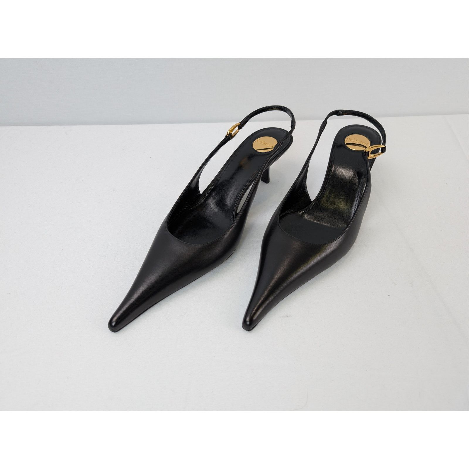 Saint Laurent Paris o1rshd1 Vendome 50 leather slingback pumps Sandal in black Size US 9.5 / IT 39.5 - 8 Thumbnail