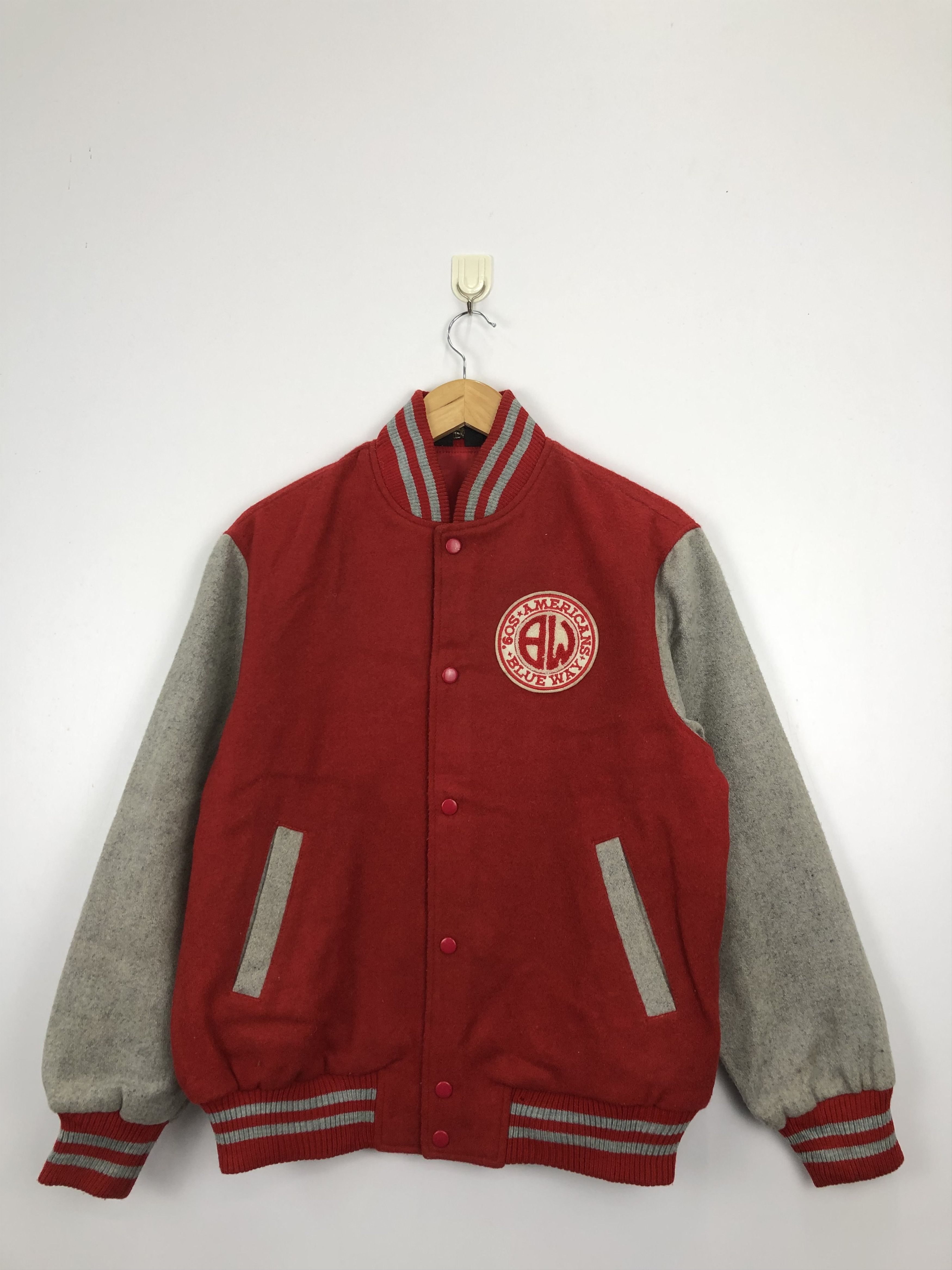 Vintage Vintage Americans Blue Way Red Varsity Jacket V0367 Size US M / EU 48-50 / 2 - 1 Thumbnail