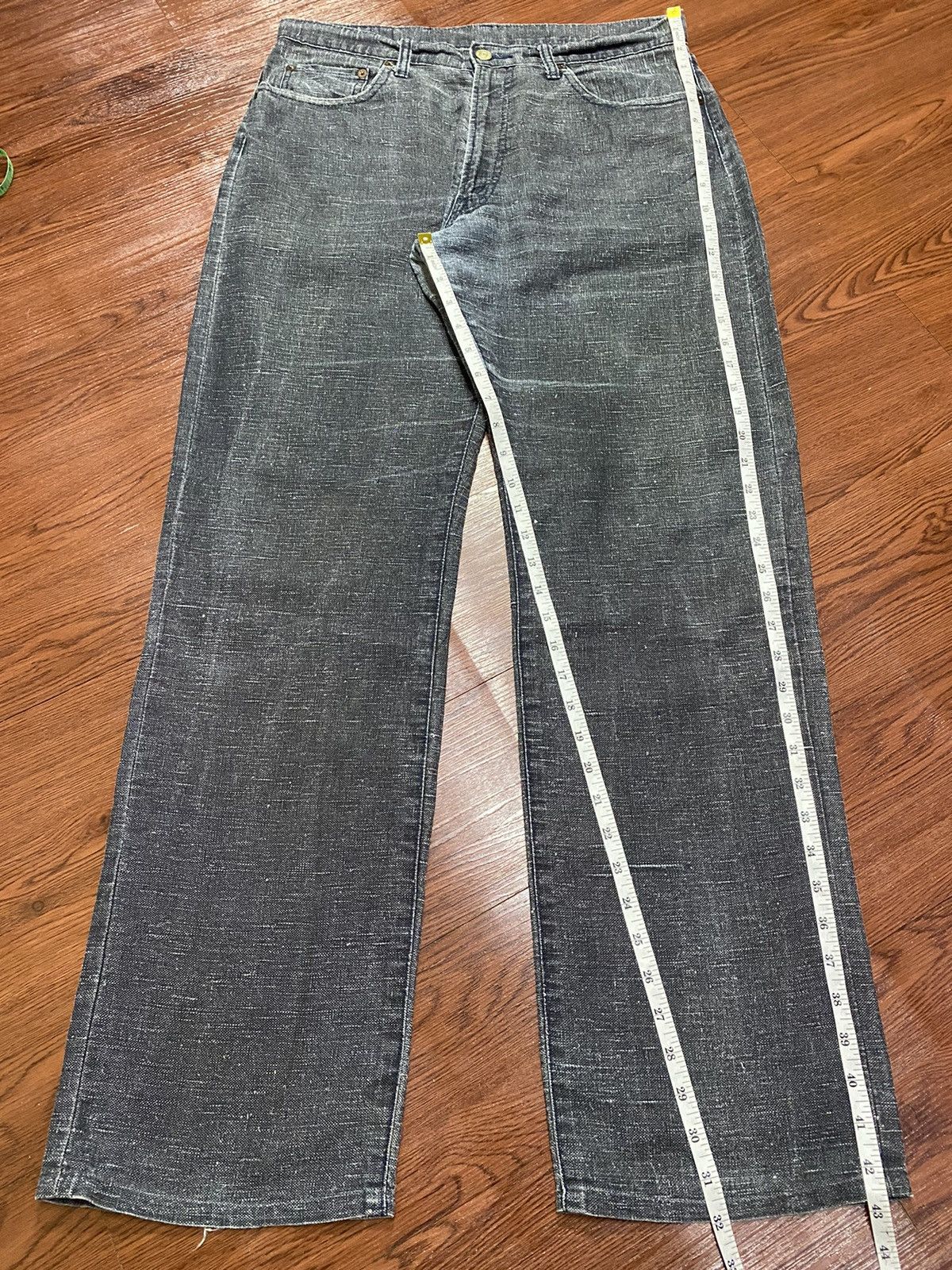 Other Vintage Japanese Brands Hemp Fabric Black Denim Baggy Pants Size US 34 / EU 50 - 18 Thumbnail
