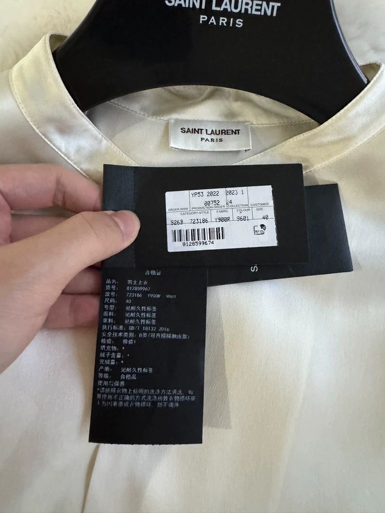 Saint Laurent Paris Saint Laurent Paris Platinum Ribbon Silk Shirt 2505-Nextarr Size US XXS / EU 40 - 3 Thumbnail