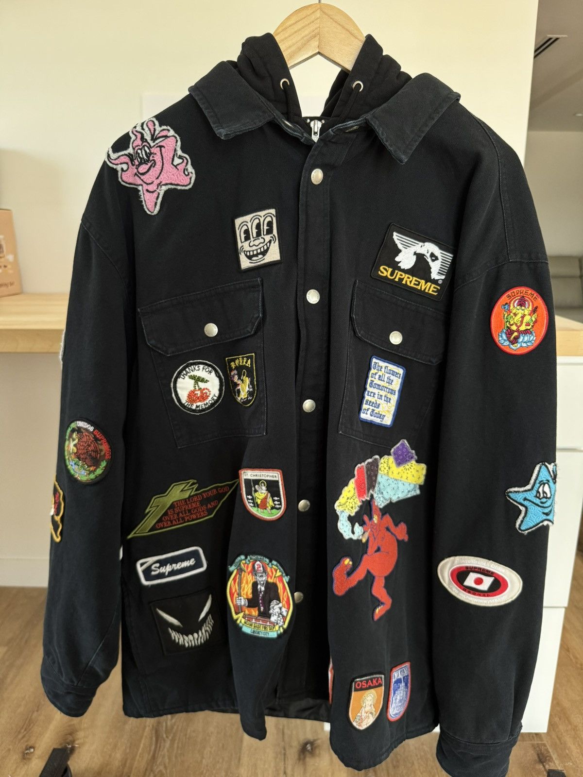ヒッキー様　SUPREME Hooded Fireman Denim Coat Supreme Supreme FW14 Hooded Firemans Clasp Denim Jacket Coat Rare