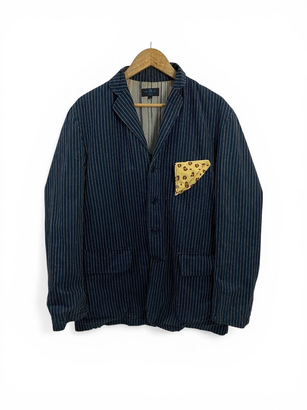 Indigo Vintage Indigo Hickory Stripe Workwear Jacket Size US M / EU 48-50 / 2 - 1 Thumbnail
