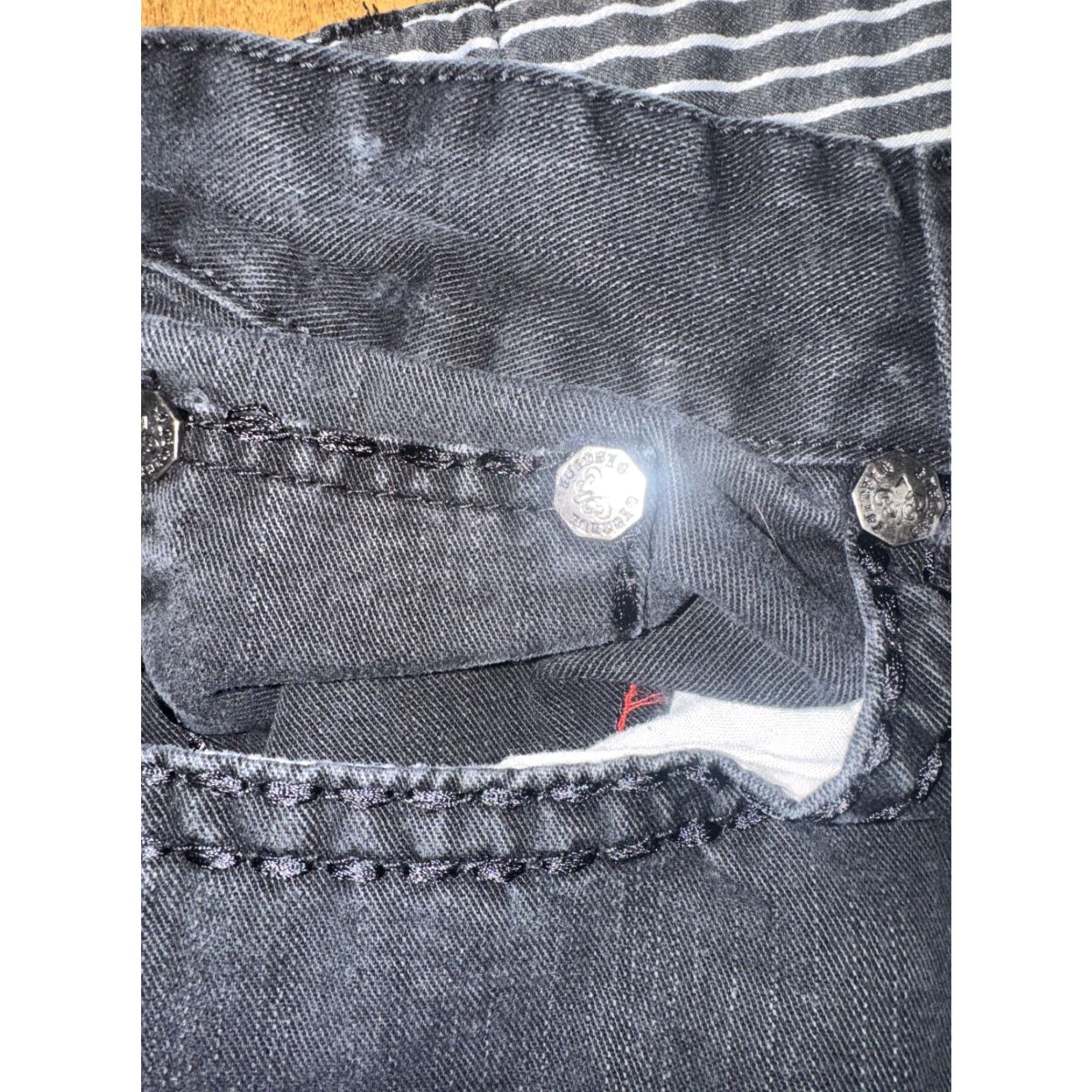Cougar VINTAGE Platini Jeans Cougar Pants Black 33x32 Y2K Embroidered Back Pockets Men's Jeans Straight Missing Button Size US 33 - 6 Thumbnail