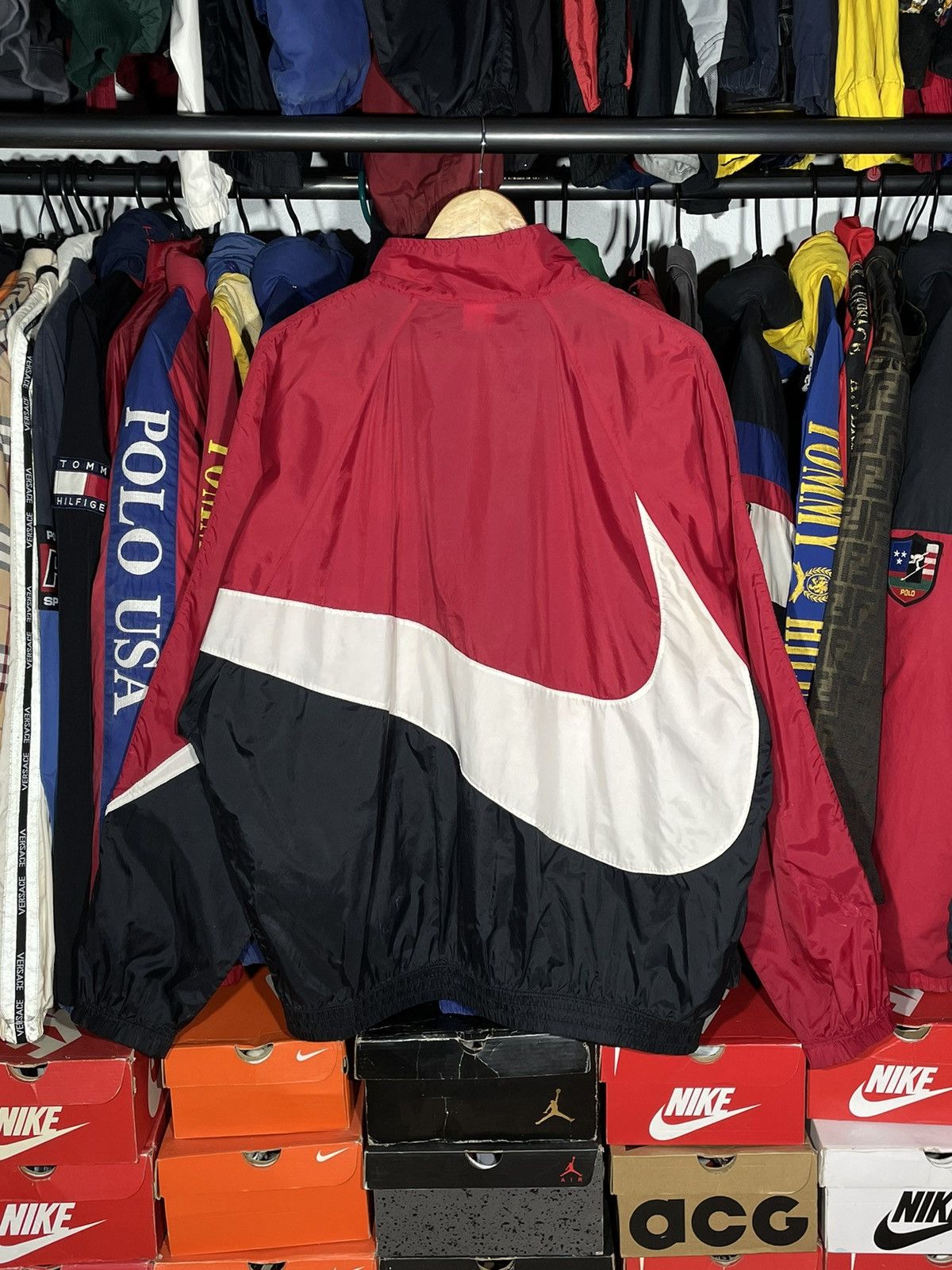 Nike × Vintage Windbreaker Nike Big Swoosh Vintage 90’s Size US L / EU 52-54 / 3 - 12 Thumbnail