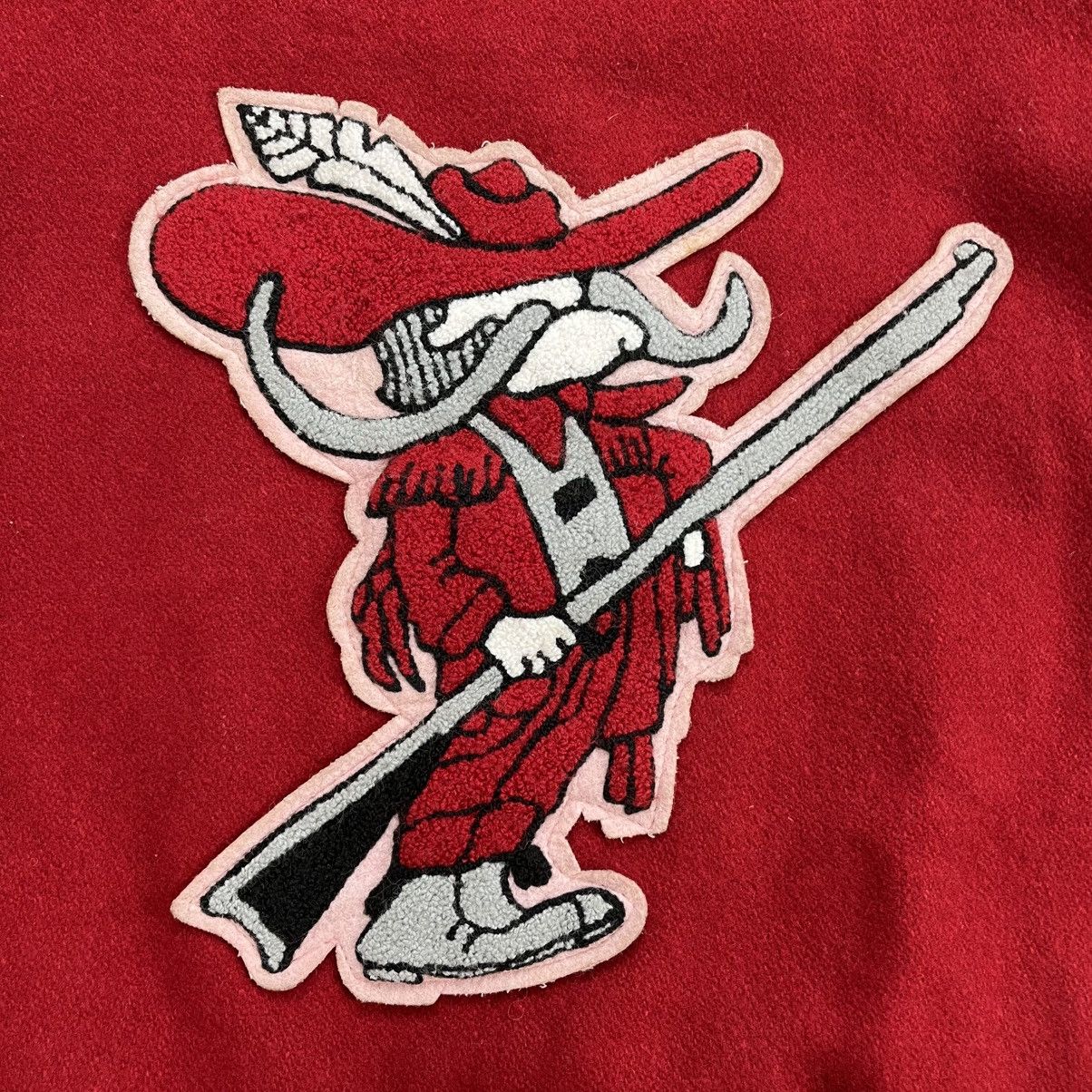 Vintage 1990s Delong UNLV Runnin Rebels Wool Leather Varsity Jacket Size US L / EU 52-54 / 3 - 3 Thumbnail