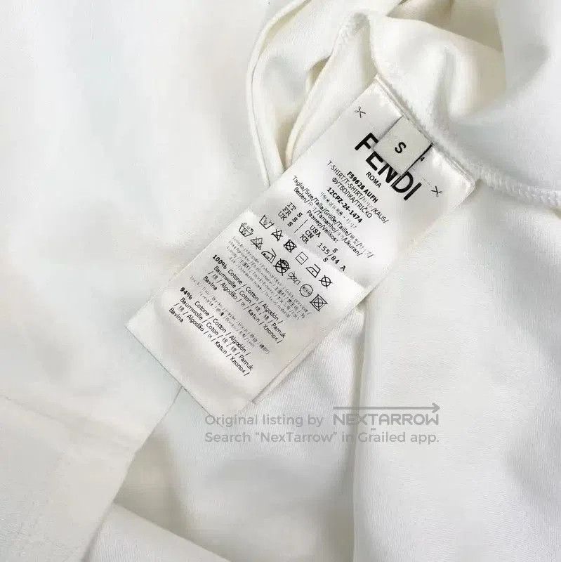 Fendi Fendi Women's White Cotton T-Shirt with Floral Design . Size S / US 4 / IT 40 - 4 Thumbnail