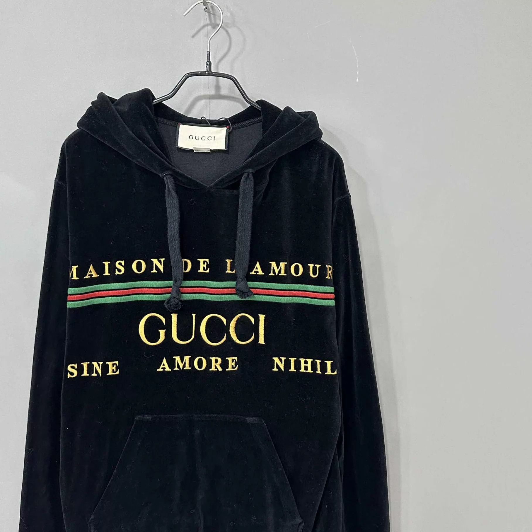Gucci Gucci velvet embroidered belt logo hoodie XS Size US XS / EU 42 / 0 - 2 Thumbnail