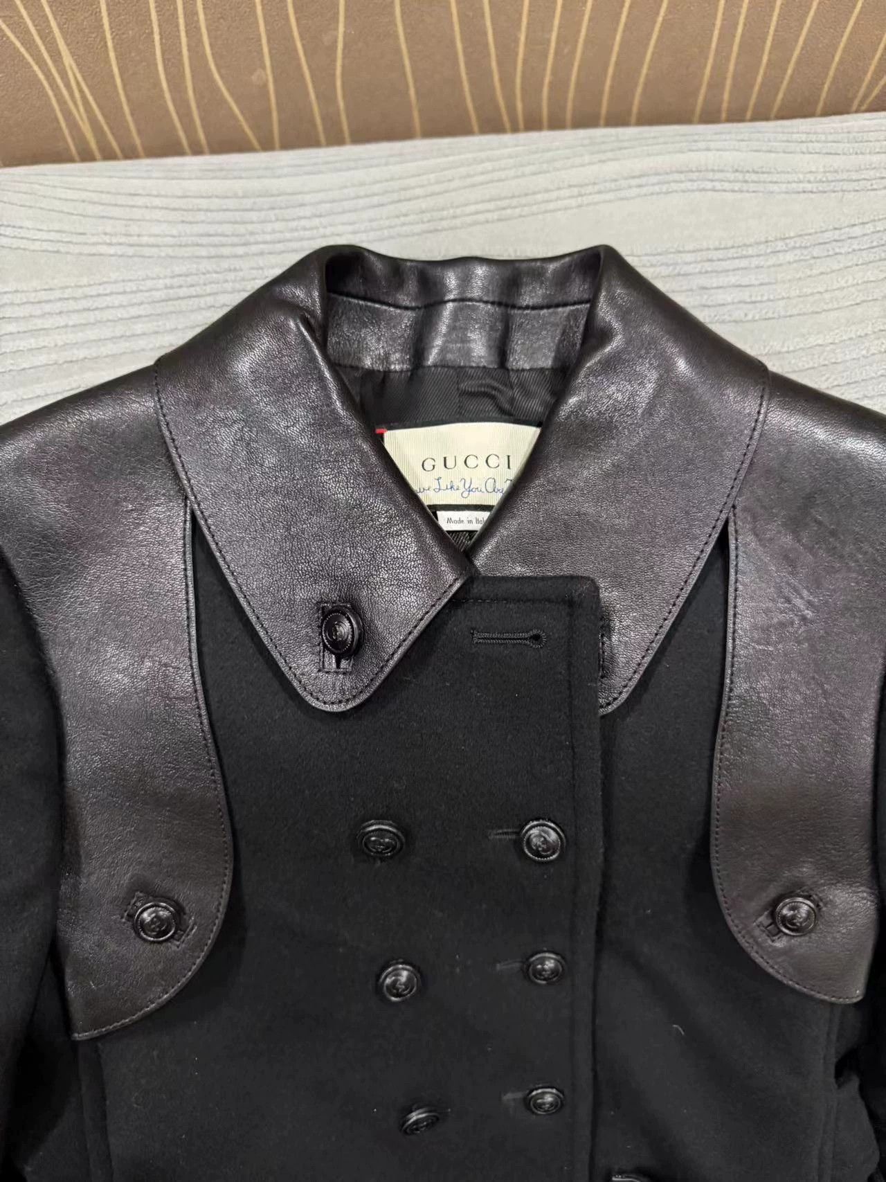 Gucci Gucci authentic leather-paneled overcoat Size M / US 6-8 / IT 42-44 - 2 Thumbnail