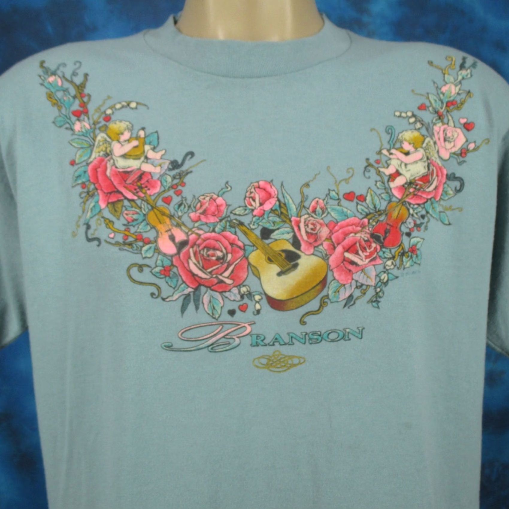 Vintage VINTAGE BRANSON MISSOURI BLUEGRASS MUSIC ANGEL ROSES T-Shirt M/L 90s Mens Size US M / EU 48-50 / 2 - 3 Thumbnail