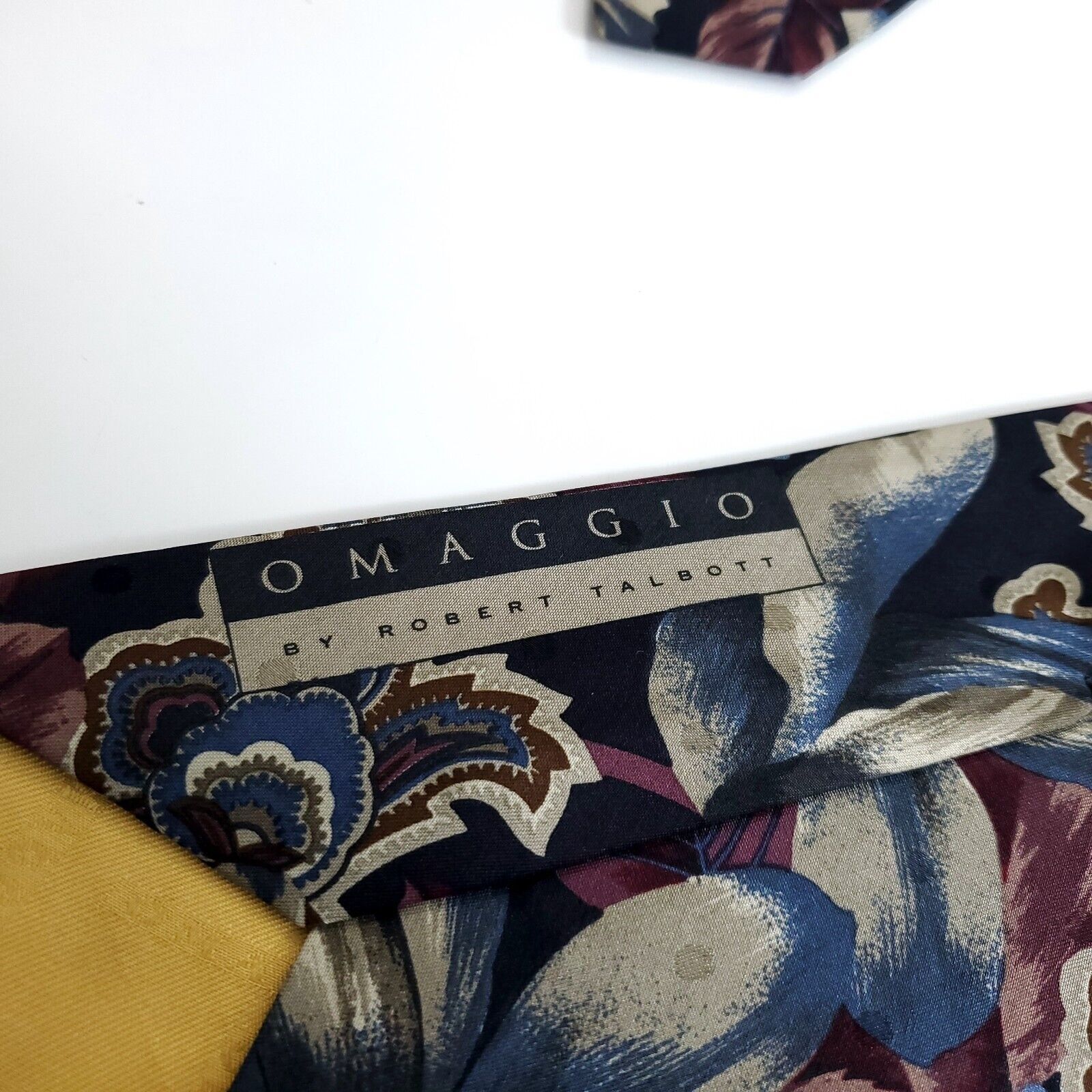 Robert Talbott Robert Talbott Omaggio Floral Print Blue Red Wide Silk Tie Size ONE SIZE - 3 Thumbnail