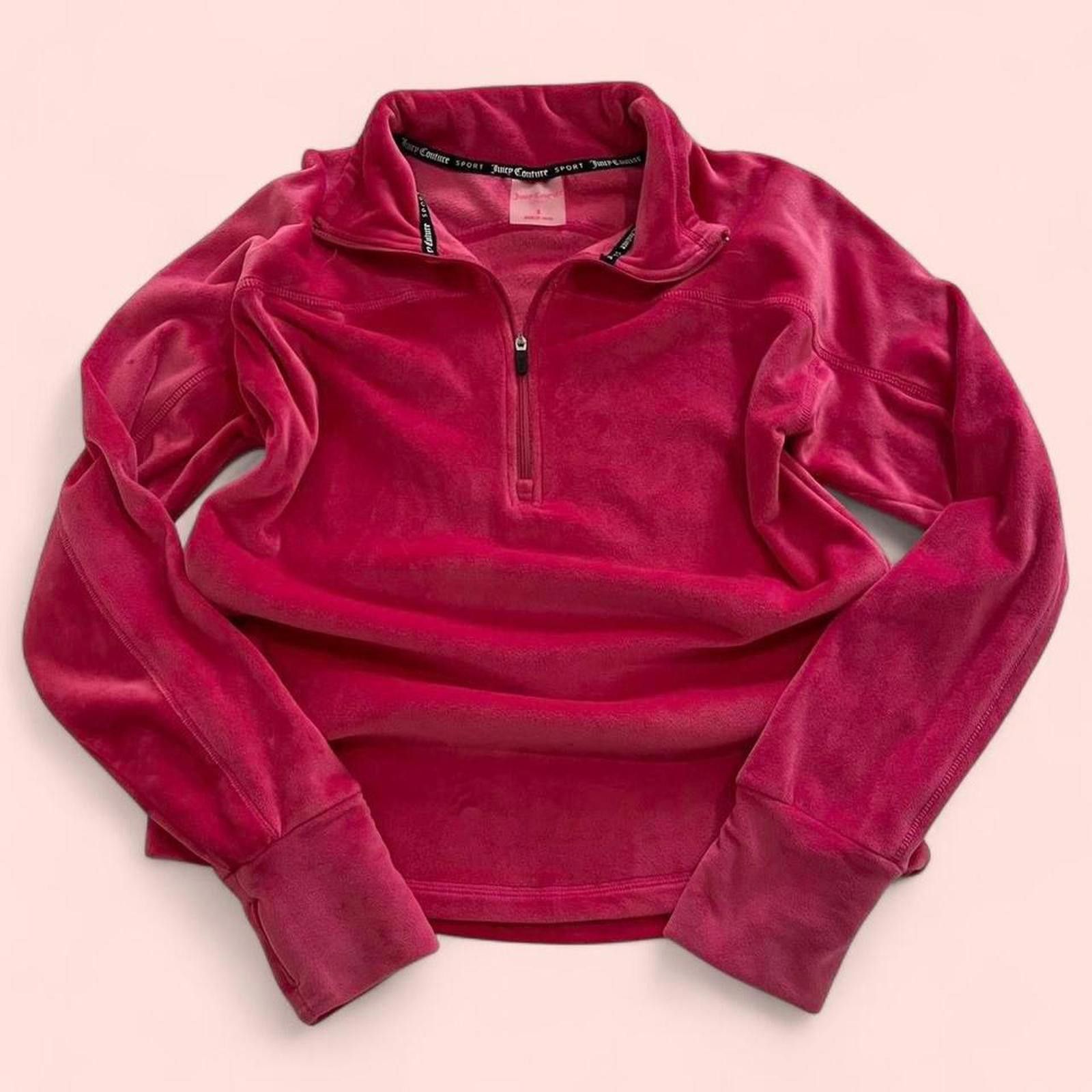 Juicy Couture Jeans Pink Juicy Couture velour quarter zip sweater Size XS / US 0-2 / IT 36-38 - 1 Thumbnail