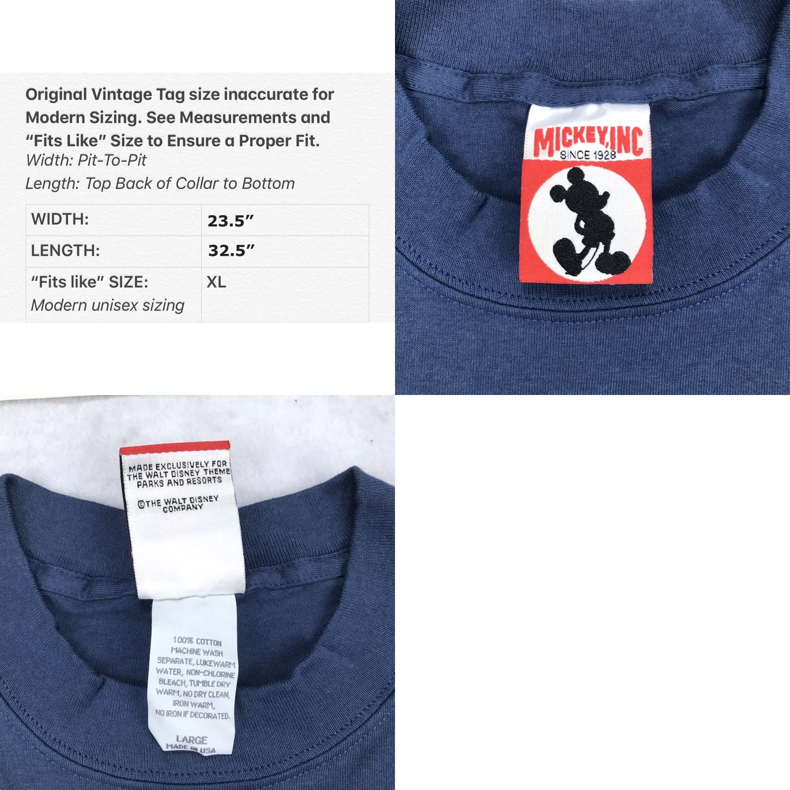Disney VINTAGE Walt Disney Mickey Mouse ATHLETIC DEPT. T-Shirt XL Blue Mens 90s Disney Cartoon Mickey Mouse Shirt Short Sleeve Cotton Vintage Size US XL / EU 56 / 4 - 8 Thumbnail
