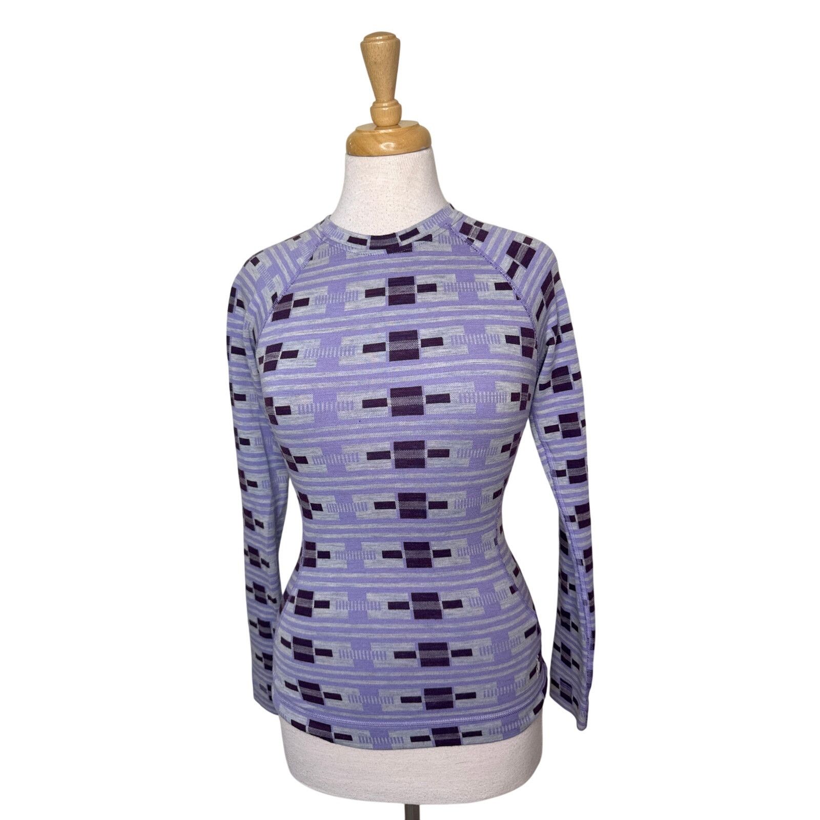 Smartwool SMARTWOOL Classic Thermal Merino Crew Base Layer Top Purple Size XS / US 0-2 / IT 36-38 - 2 Thumbnail