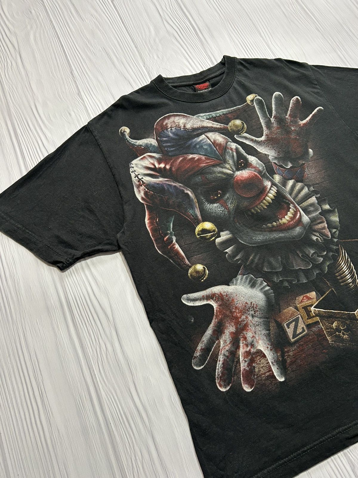 Vintage Vintage Y2K Allprinted Jack In Box Boo! Scary T-Shirt Size US XL / EU 56 / 4 - 4 Thumbnail
