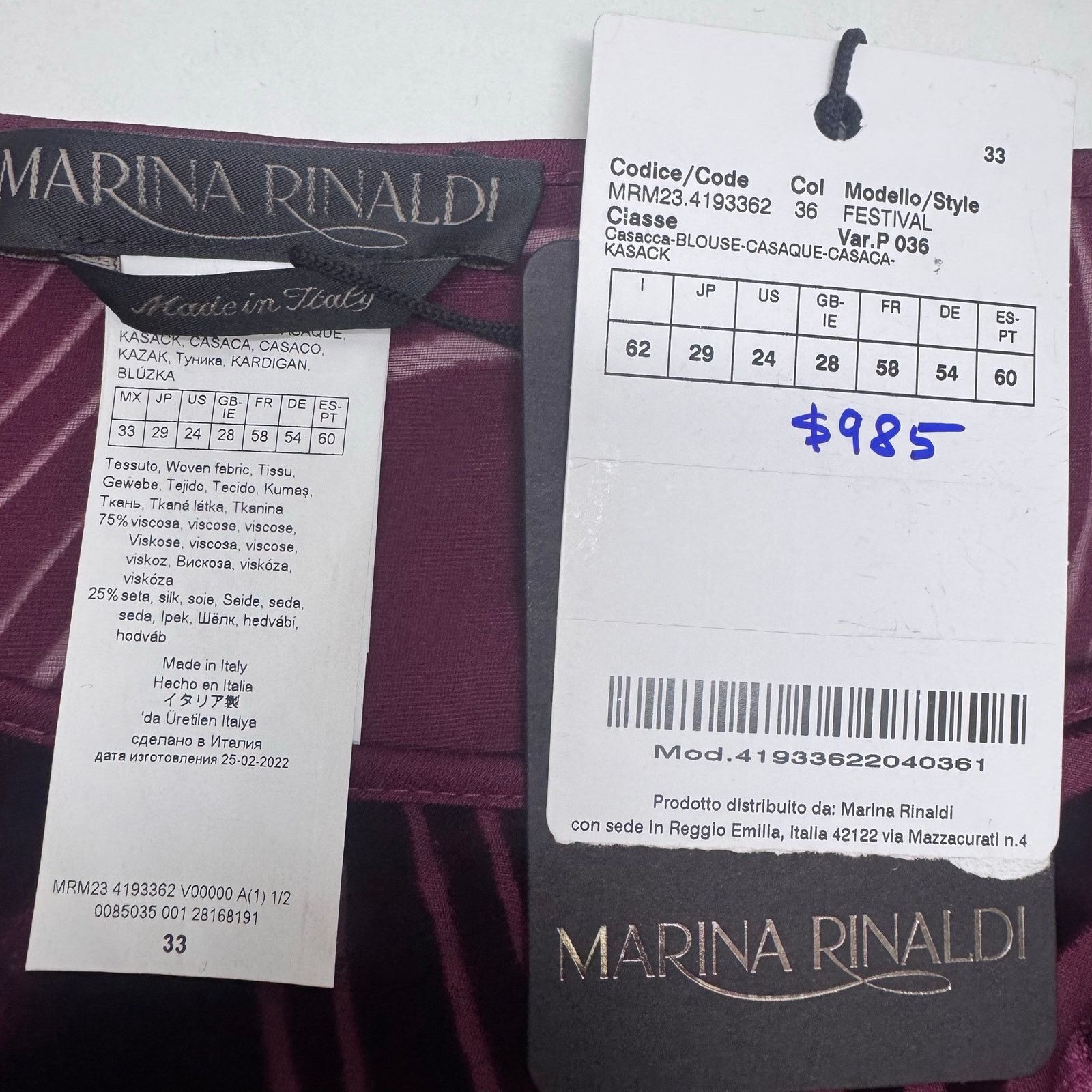 Marina Rinaldi Marina Rinaldi Festival Silk Blend Tunic Blouse Red Velvet Size 4XL / US 24-26 - 9 Thumbnail