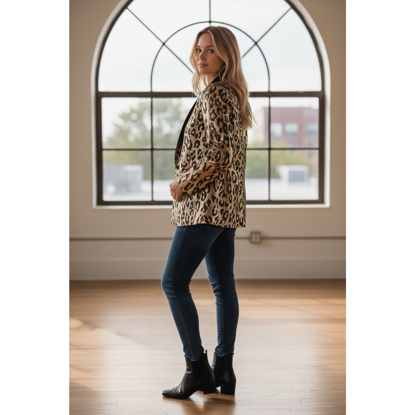 Vince Camuto Vince Camuto Leopard Print Shawl Collar Blazer 14 $168 Size L / US 10 / IT 46 - 2 Thumbnail