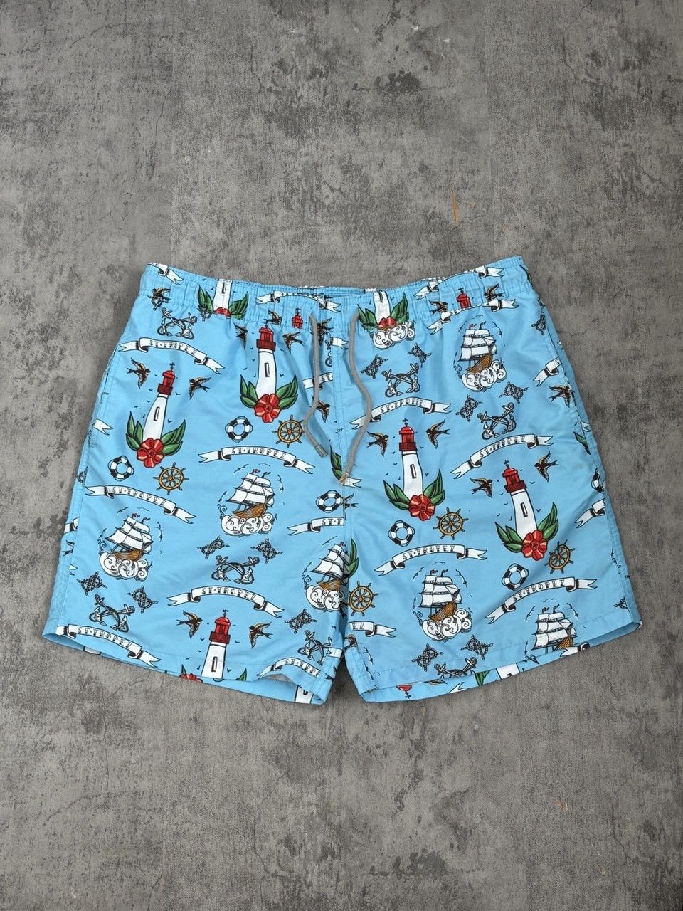 Vilebrequin Vilebrequin St. Tropez AOP Blue Orange Shorts Swim Size US 39 - 2 Thumbnail
