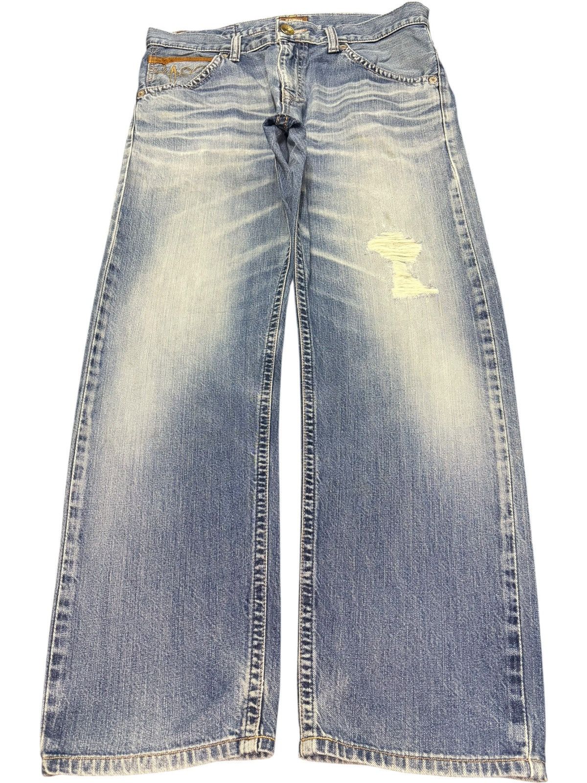 Edwin Exclusive Vintage Edwin XV Faded Wash Distressed Jeans Size US 33 - 1 Thumbnail
