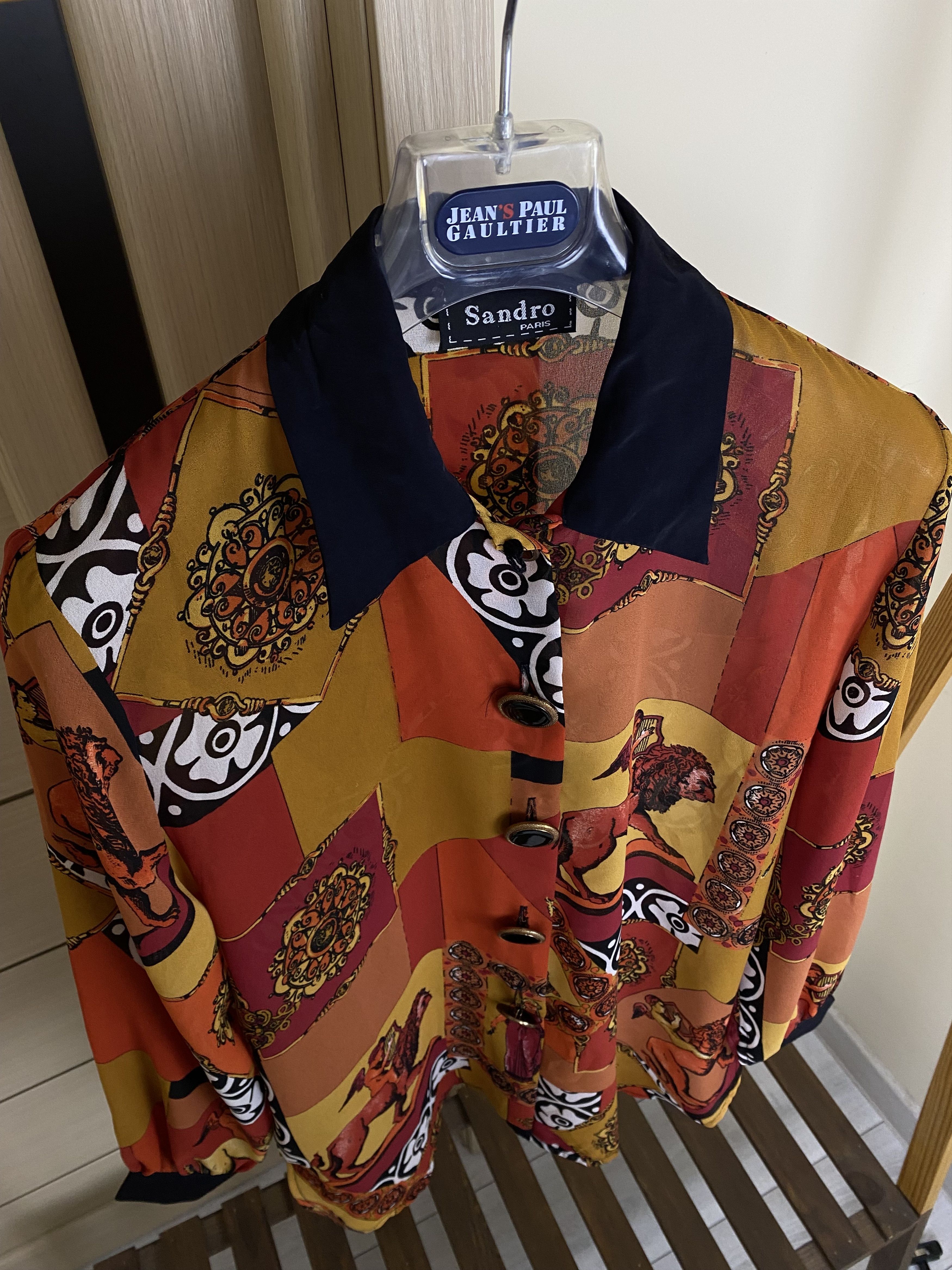 Sandro Vintage 70s 80s Sandro Paris barocco Button Up Shirt Size M / US 6-8 / IT 42-44 - 7 Thumbnail