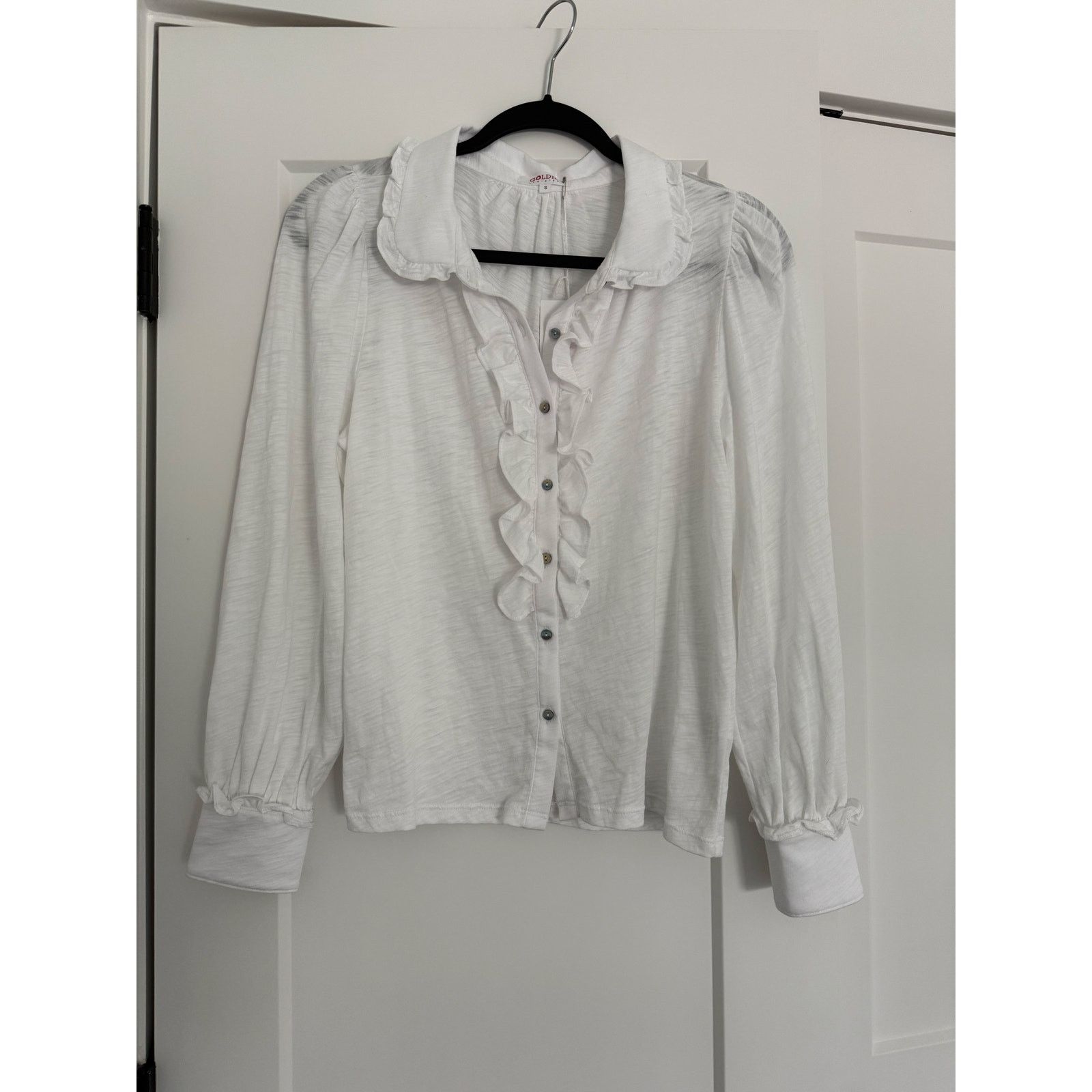 Other $185 New Goldie Pima Josephine Tuxedo Shirt- Small - White Size S / US 4 / IT 40 - 4 Thumbnail