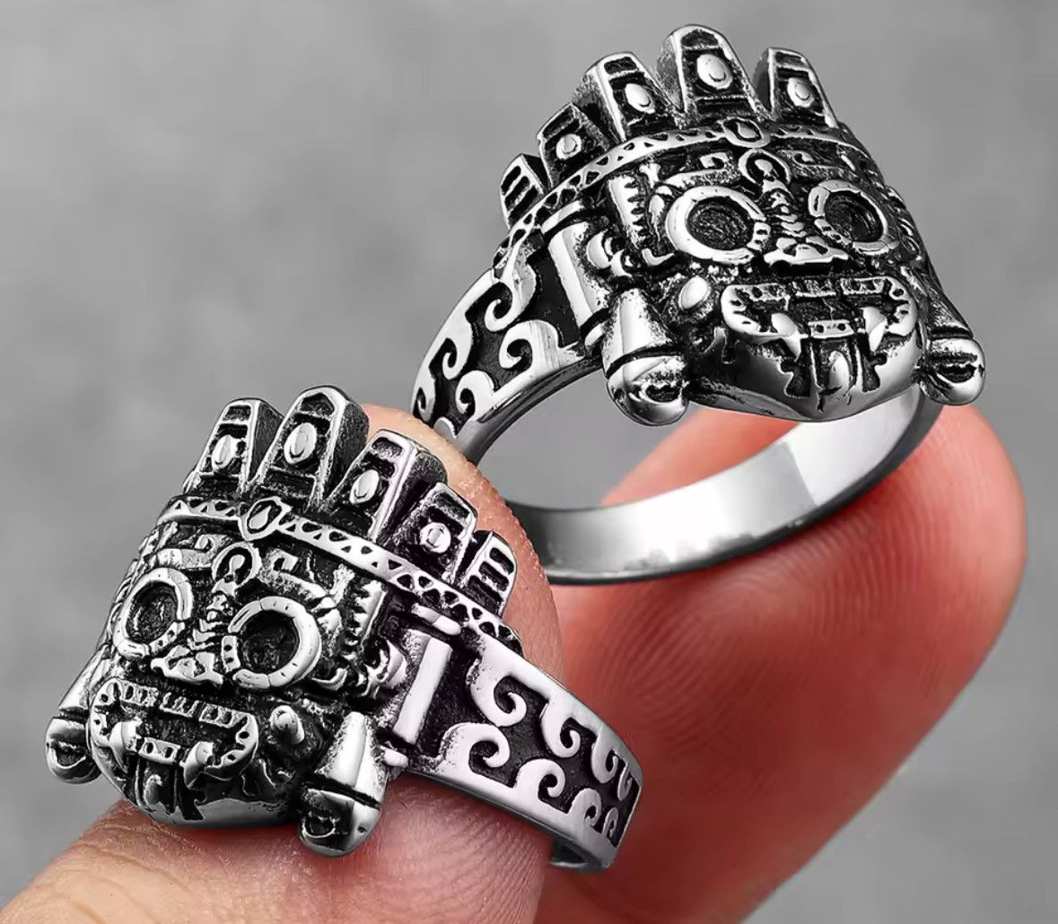 Japanese Brand Rare Retro Vintage Totems Skull Mask Ring Size 11 Size ONE SIZE - 5 Thumbnail