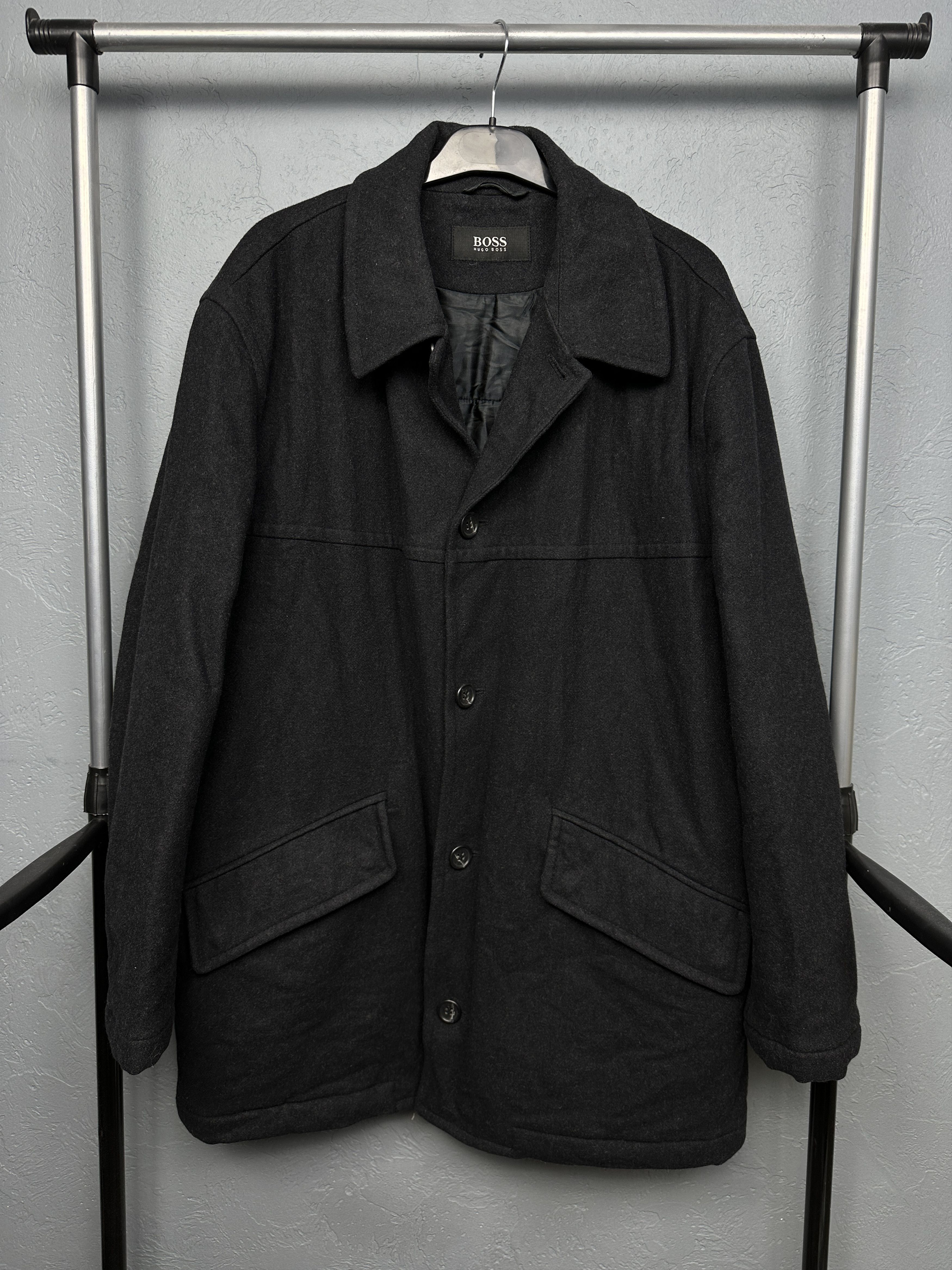 Hugo Boss Hugo Boss 90s Vintage Mens Wool Coat Jacket Size US L / EU 52-54 / 3 - 1 Thumbnail