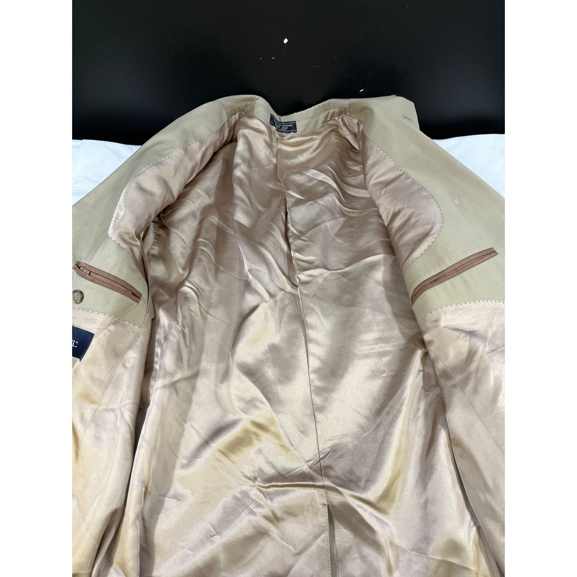 Haspel Haspel Men's Tan 100% Wool Blazer Size 40S SKU 6063 Size 40S - 4 Thumbnail