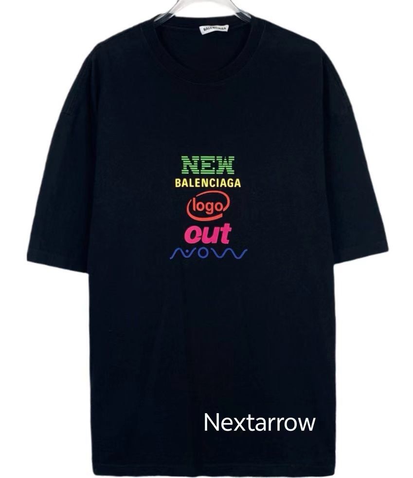 Balenciaga Balenciaga color logo printed round neck black cotton shor Size US M / EU 48-50 / 2 - 1 Thumbnail