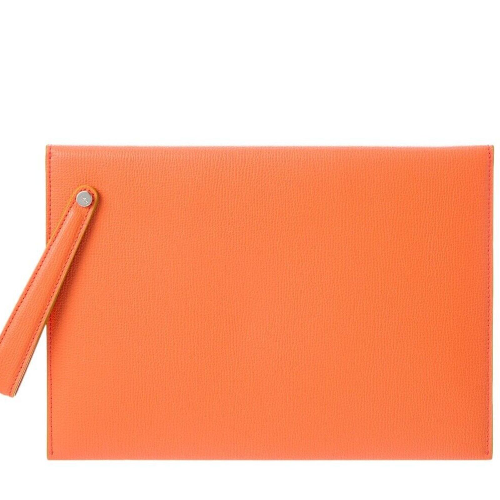 Salvatore Ferragamo Ferragamo Women's Gancini Leather Clutch Wristlet Orange Size ONE SIZE - 4 Thumbnail