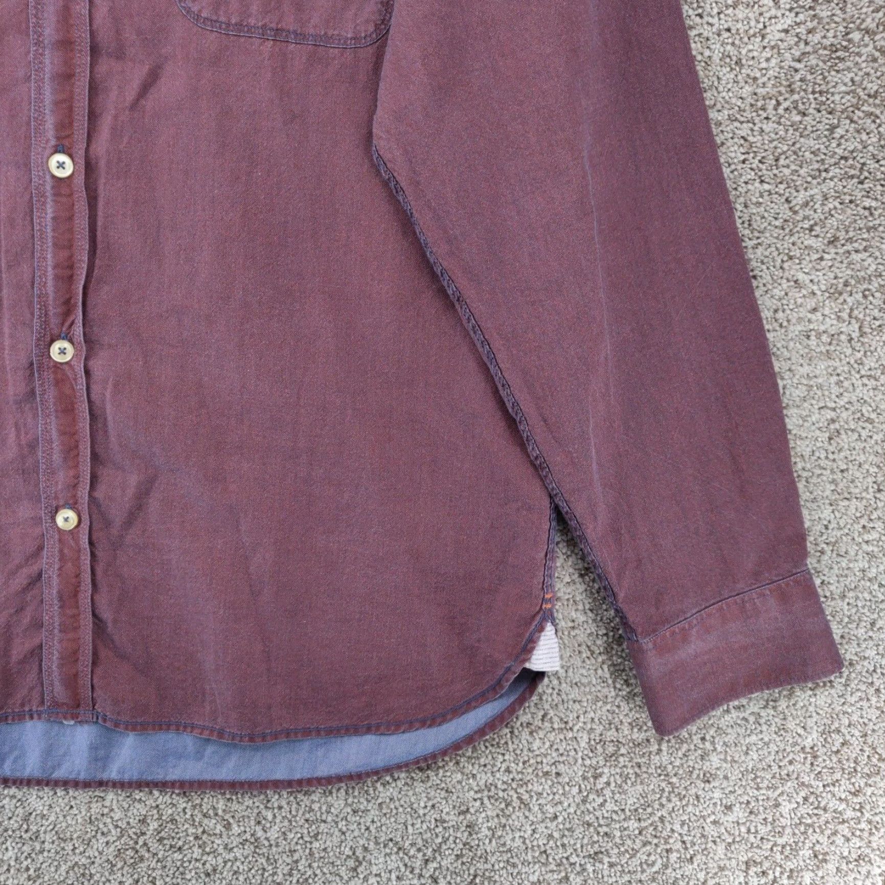 Vintage VINTAGE 32 Bar Blues Shirt Mens L Maroon Red Long Sleeve Button Pocket Casual Size US L / EU 52-54 / 3 - 4 Thumbnail