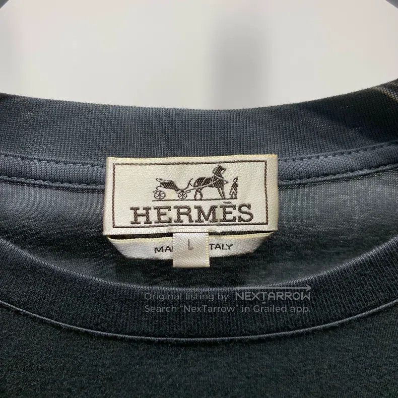 Hermes Hermes Front Patched Dark Short Sleeve T-Shirt Size US L / EU 52-54 / 3 - 2 Thumbnail