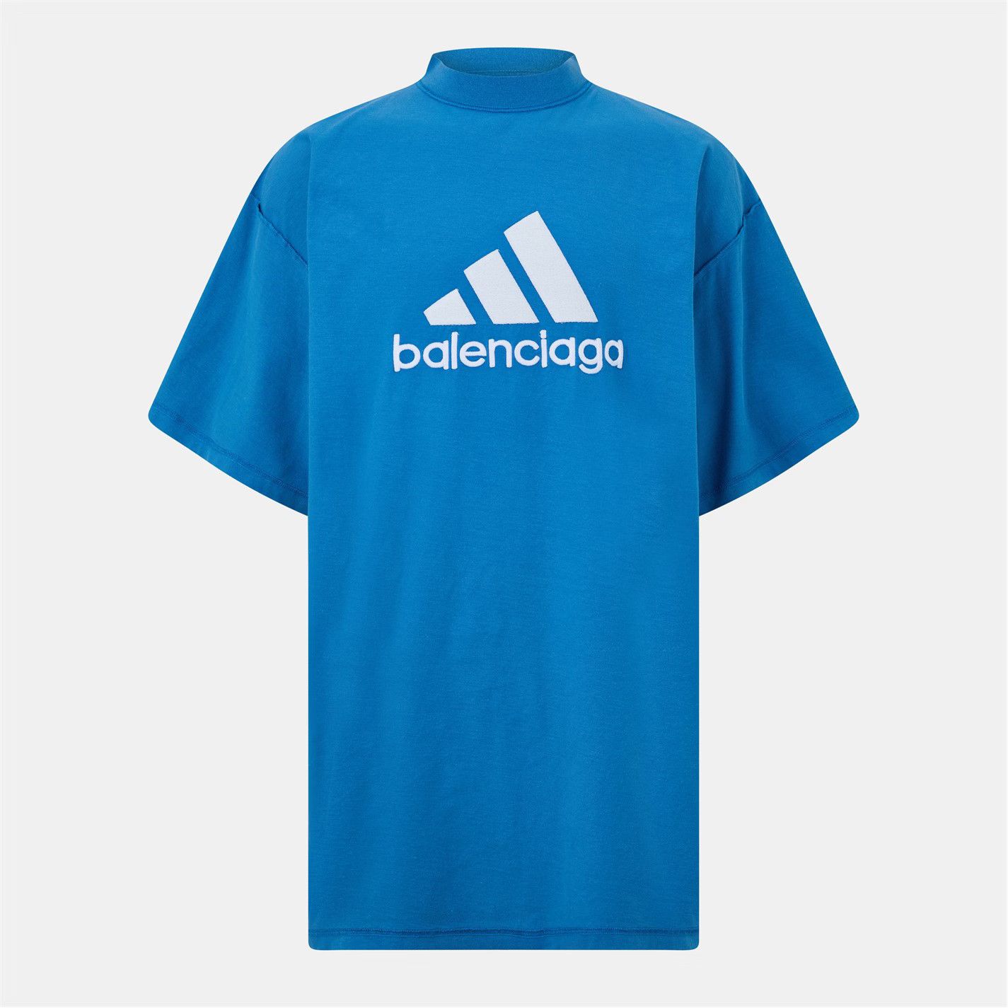 Balenciaga o1g2r1mq0226 Oversized T-Shirt In Blue Size US S / EU 44-46 / 1 - 1 Thumbnail
