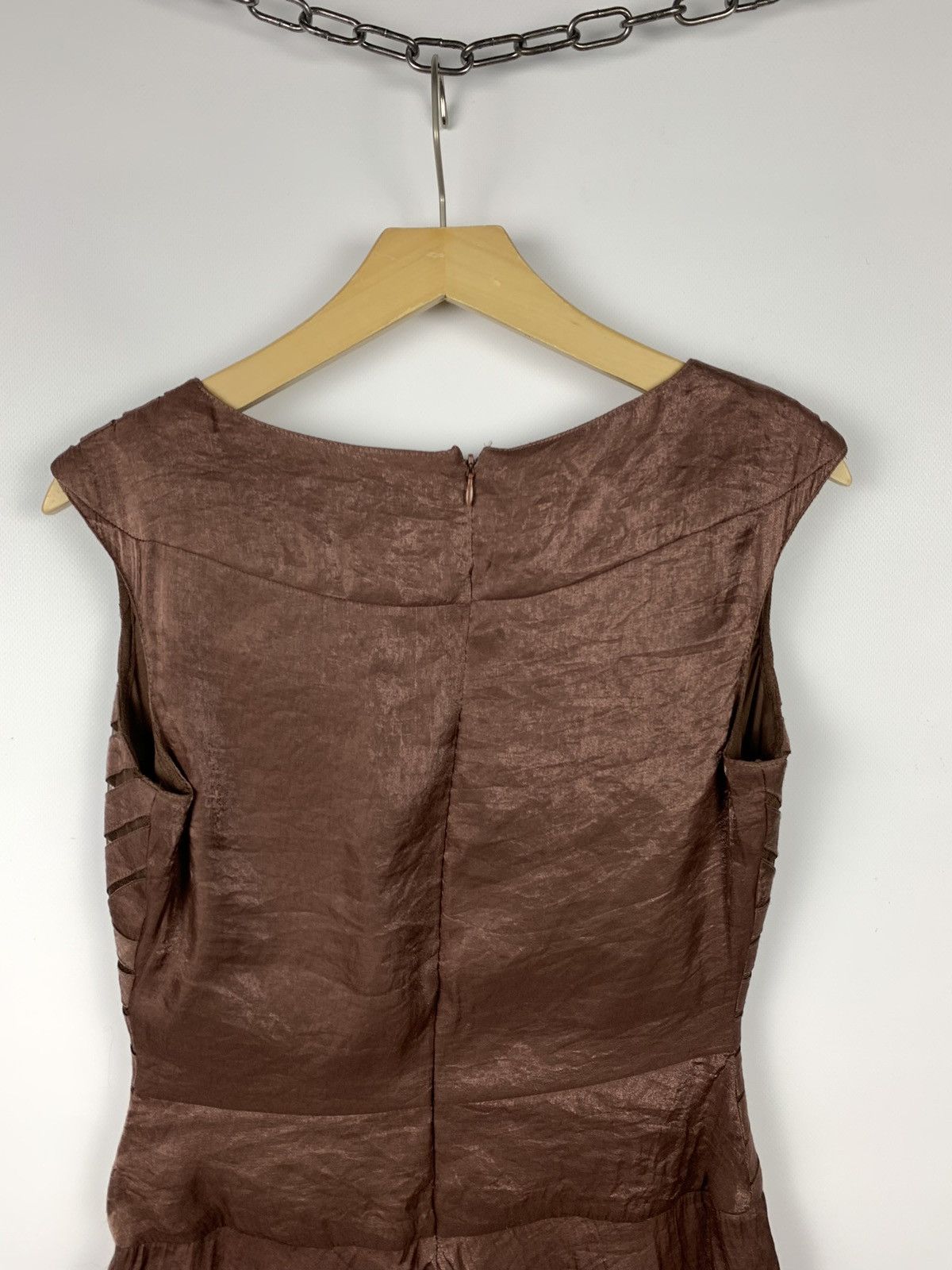 Adrianna Papell Vintage Adrianna Papell Pleated Mini Dress Size 8 Bronze Size M / US 6-8 / IT 42-44 - 7 Thumbnail