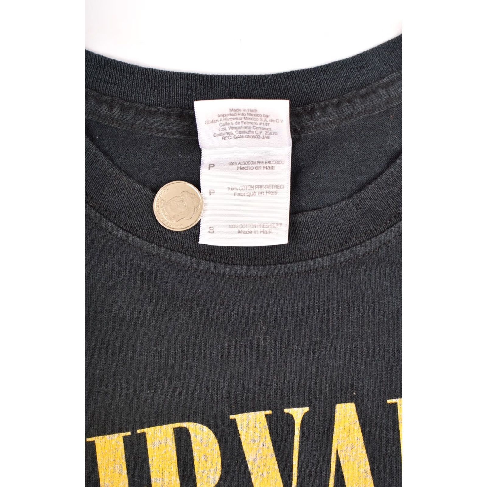 Gildan Gildan Nirvana Smiley Face Vintage T-Shirt Tee, Size S, Black, Short Sleeve Crew Neck, 100% Cotton, Made in Haiti, Mens Size US S / EU 44-46 / 1 - 5 Thumbnail