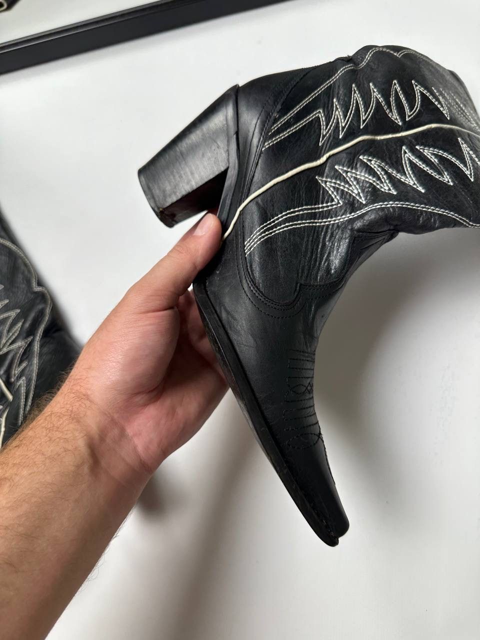 Cowboy Equipment 🔥90s Vintage Cowboy Leather High Shoes Western Vibe Size US 8 / IT 38 - 11 Thumbnail