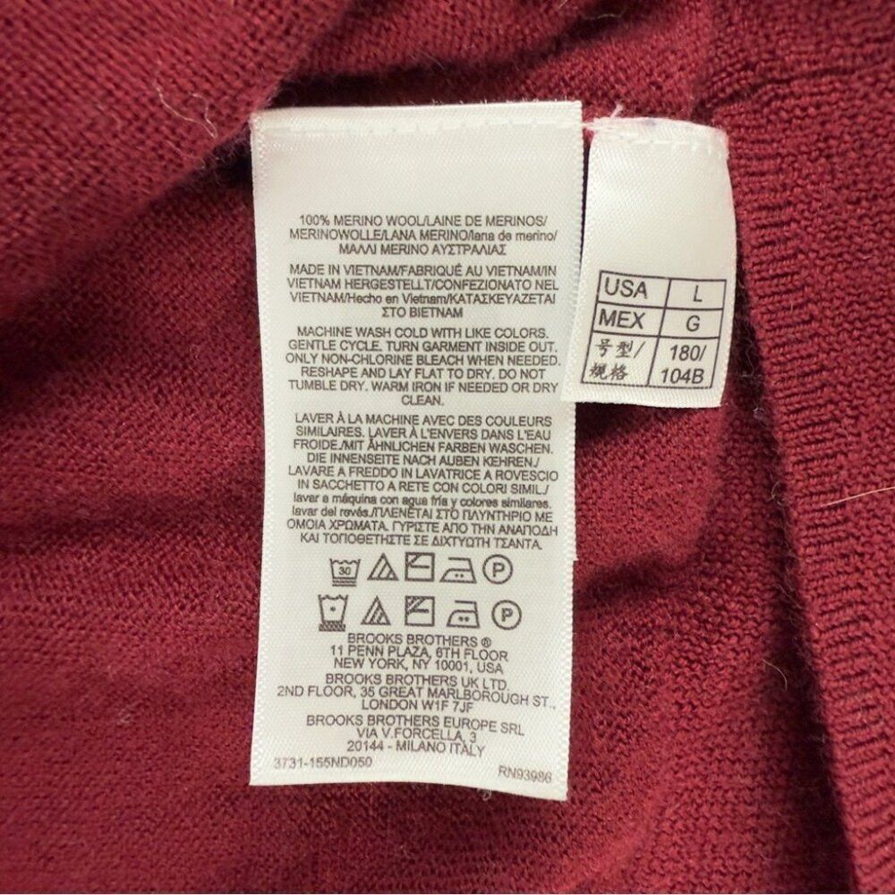 Brooks Brothers Brooks Brothers Men's Size Large 100% Merino Wool Red Sweat Size US L / EU 52-54 / 3 - 6 Thumbnail