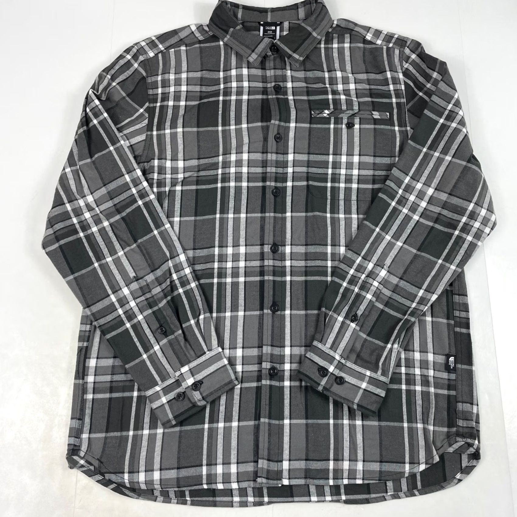 The North Face The North Face Shirt - Large Gray Flannel Long Sleeve Men's Button Up Hiking Camping Size US L / EU 52-54 / 3 - 2 Thumbnail