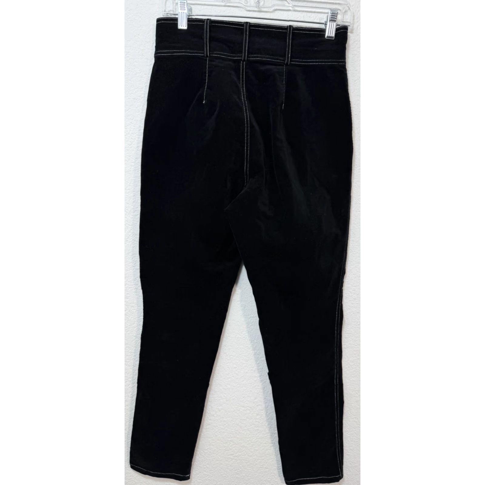 Urban Outfitters VINTAGE Urban Outfitters Pants Women Black Velvet Thick White Stitch Size 6 Size 28" / US 6 / IT 42 - 6 Thumbnail