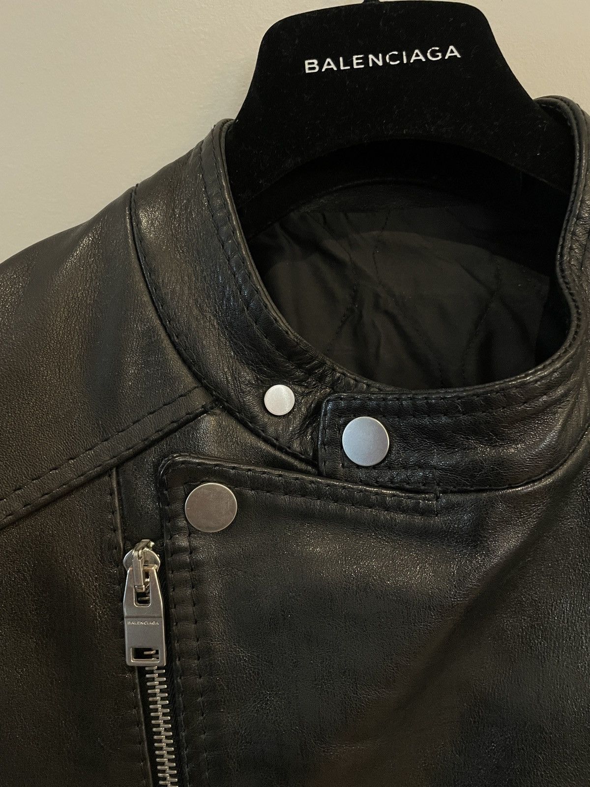 Balenciaga Balenciaga Black Leather Zipper Moto Jacket 40 US 50 EURO Size US M / EU 48-50 / 2 - 3 Thumbnail
