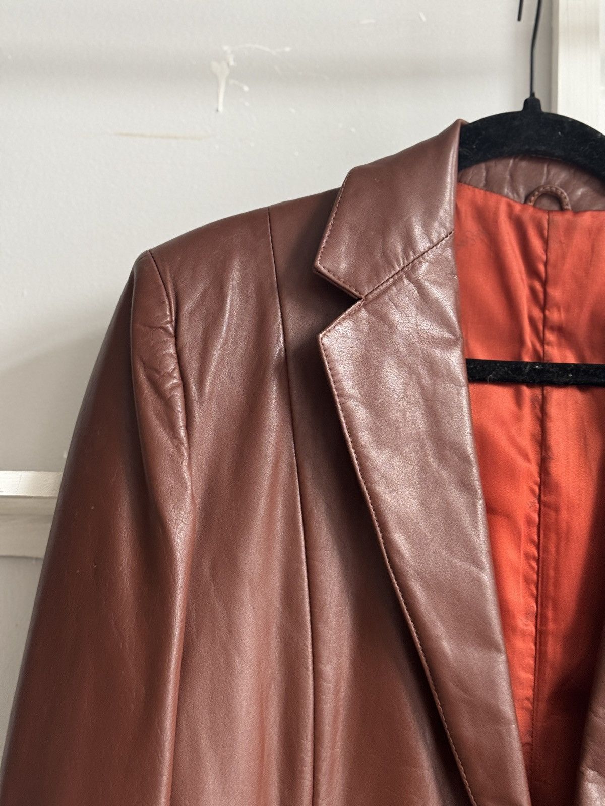 Yves Saint Laurent Yves Saint Laurent Vintage Leather Blazer Size S / US 4 / IT 40 - 4 Thumbnail