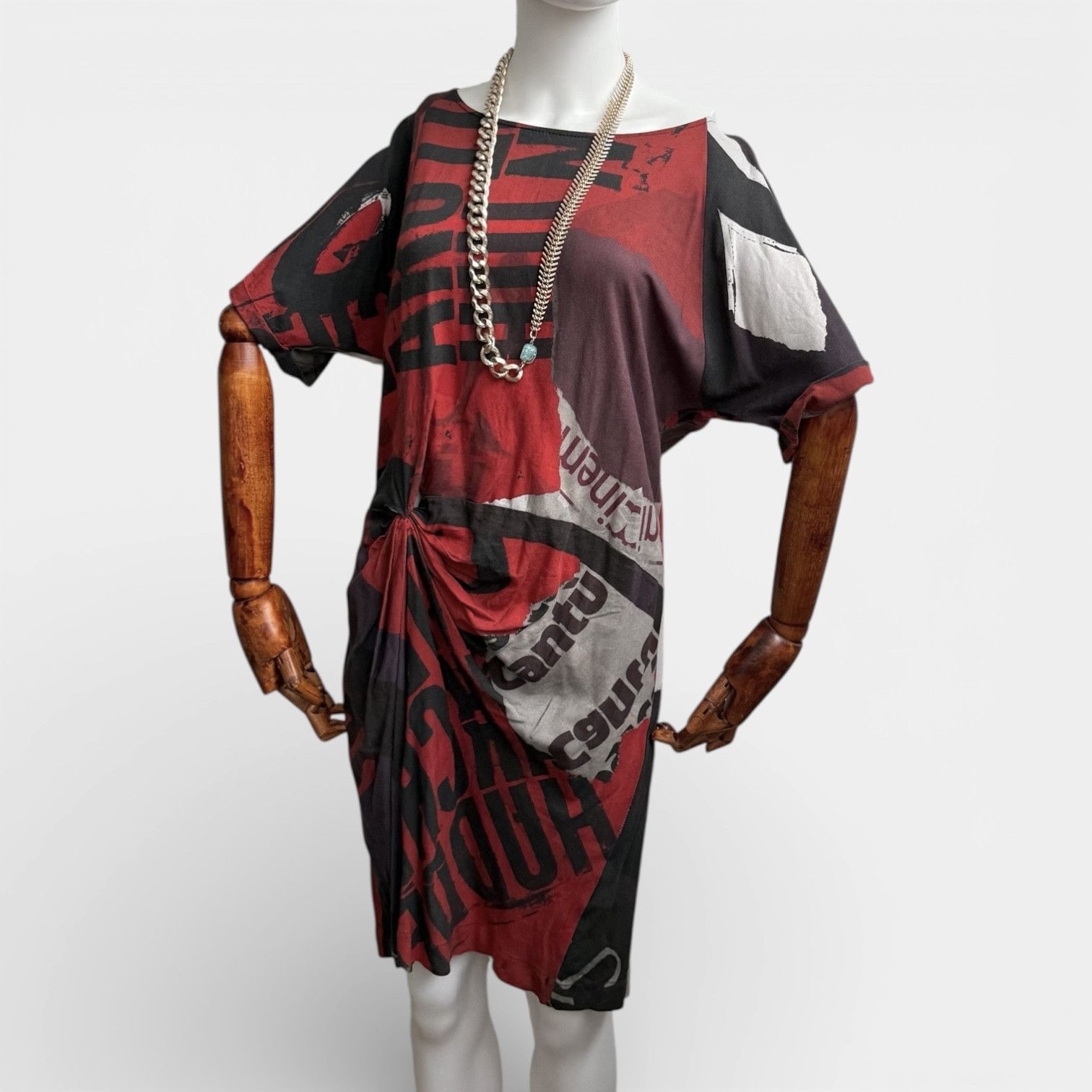 Desigual Desigual Dress Newspaper Print Y2K Size L / US 10 / IT 46 - 3 Thumbnail