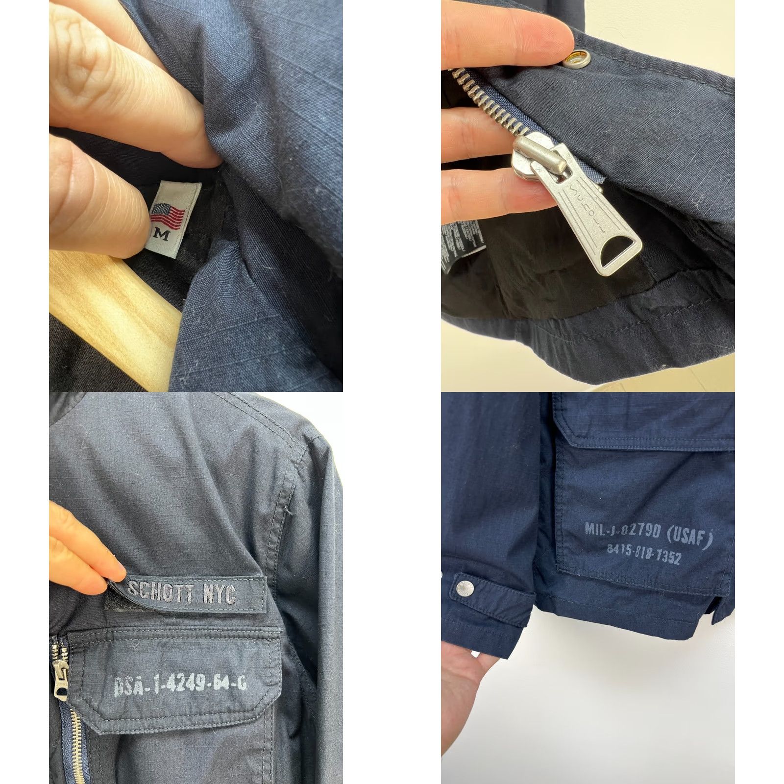 Schott SCHOTT M65 USA Japan Field Jacket Combat Military Size M Navy Jacket Mens Regular Size US M / EU 48-50 / 2 - 9 Thumbnail