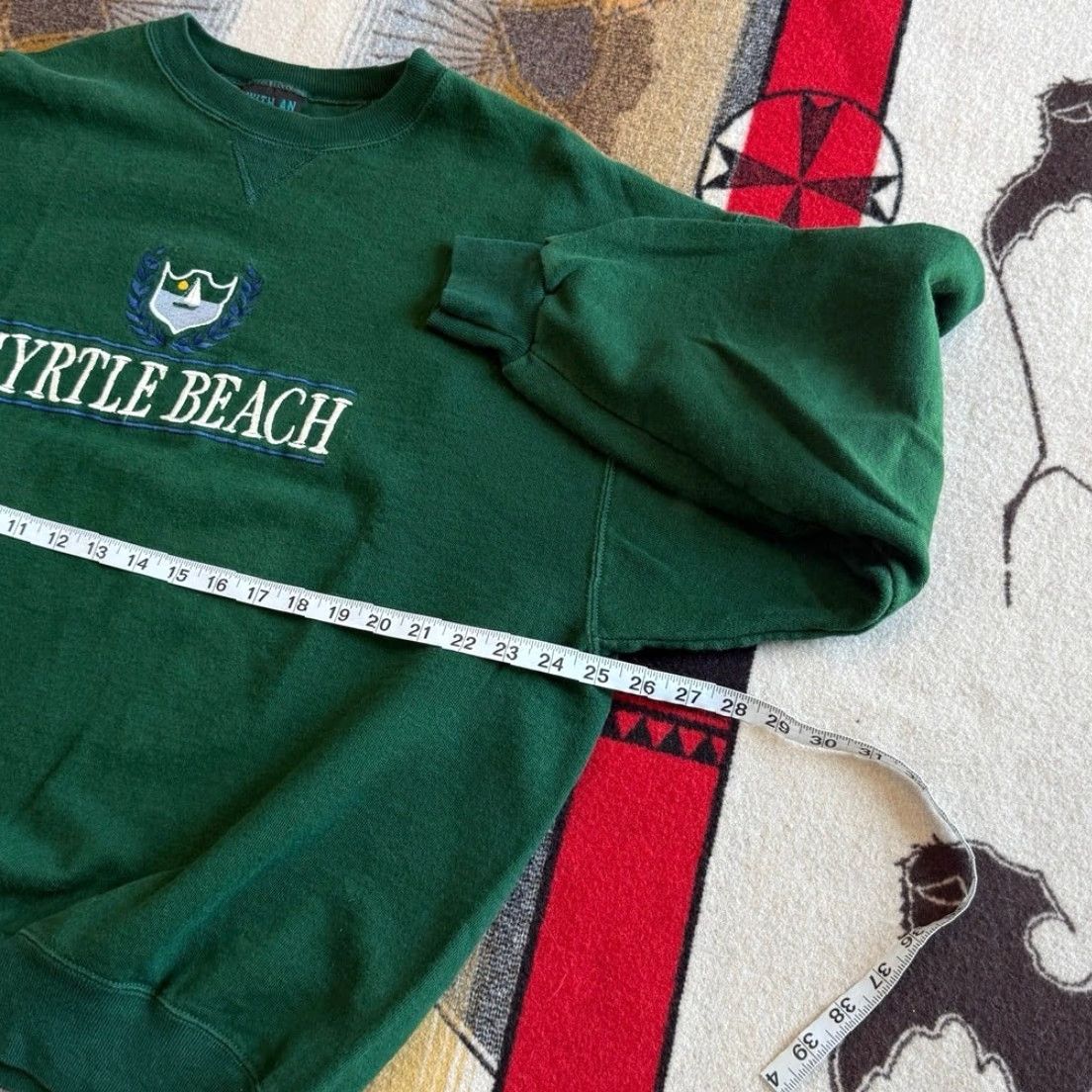 Vintage VINTAGE 90s Myrtle Beach South Carolina Sailboat Embroidered Sweatshirt Size XL Men Green Crew Neck Pullover Sweatshirt 90s Beach USA Size US XL / EU 56 / 4 - 5 Thumbnail