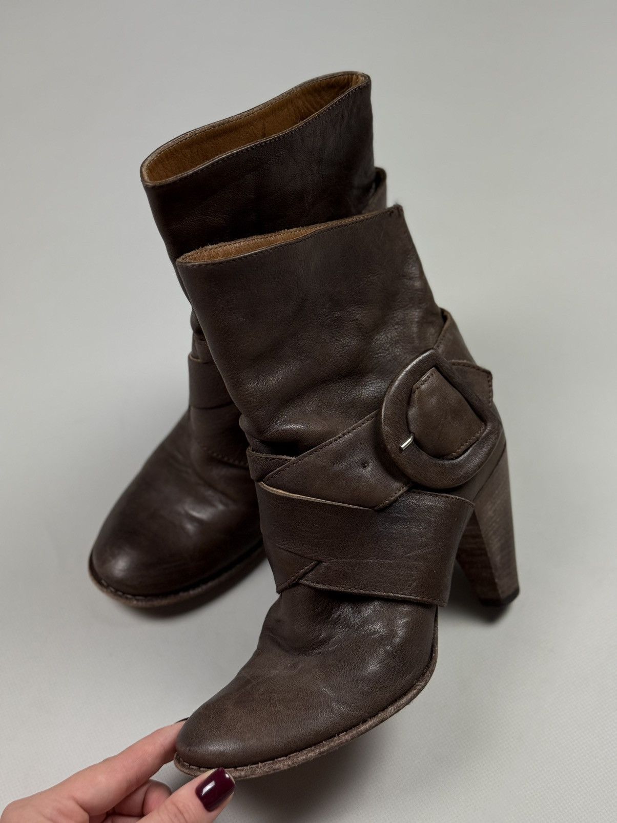 MoMA MOMA Ladies Leather Heeled Avant-Garde Boots Shoes Size 36 Size US 6 / IT 36 - 8 Thumbnail